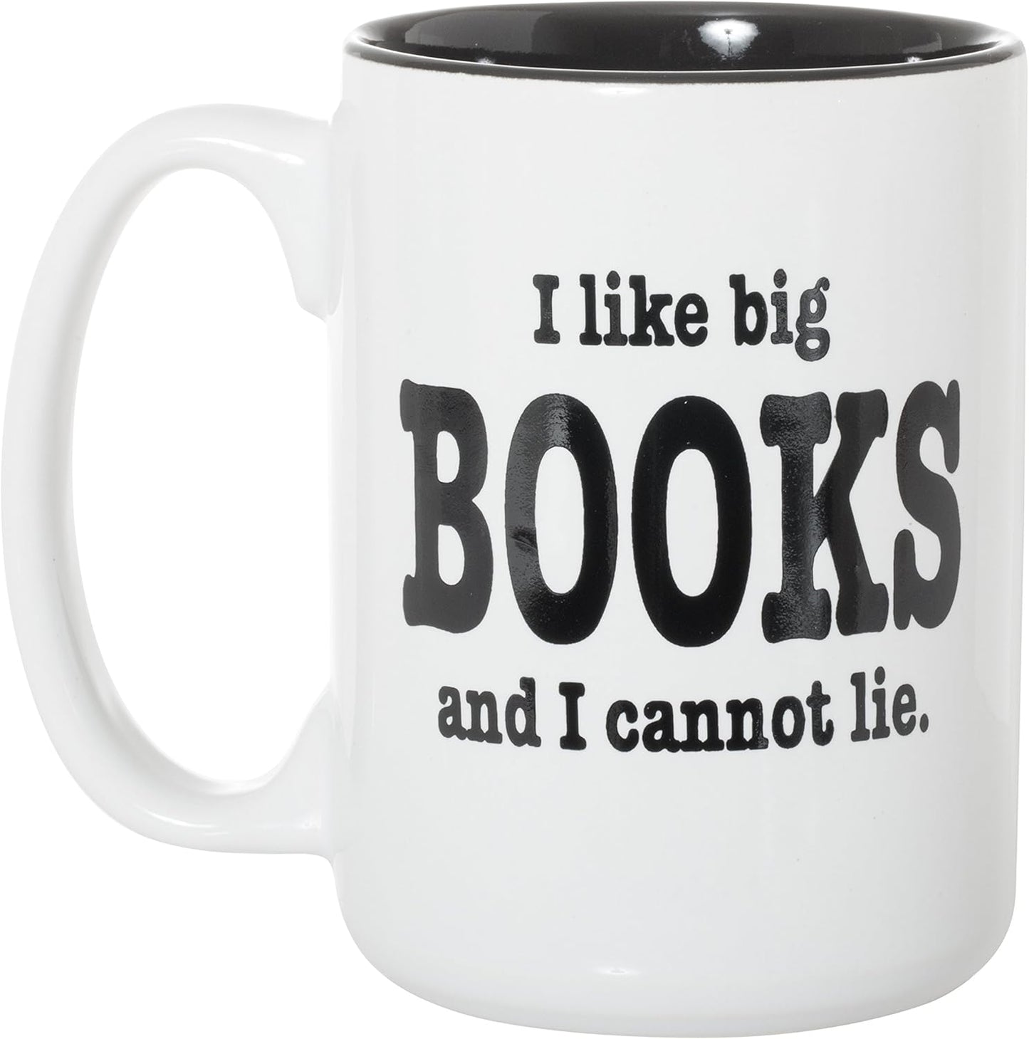 Artisan Owl I Like Big Books and I Cannot Lie Funny Book Lover Coffee Mug – 15oz White Ceramic Cup for Readers, Bibliophiles, Teachers, Librarians & Bookworms