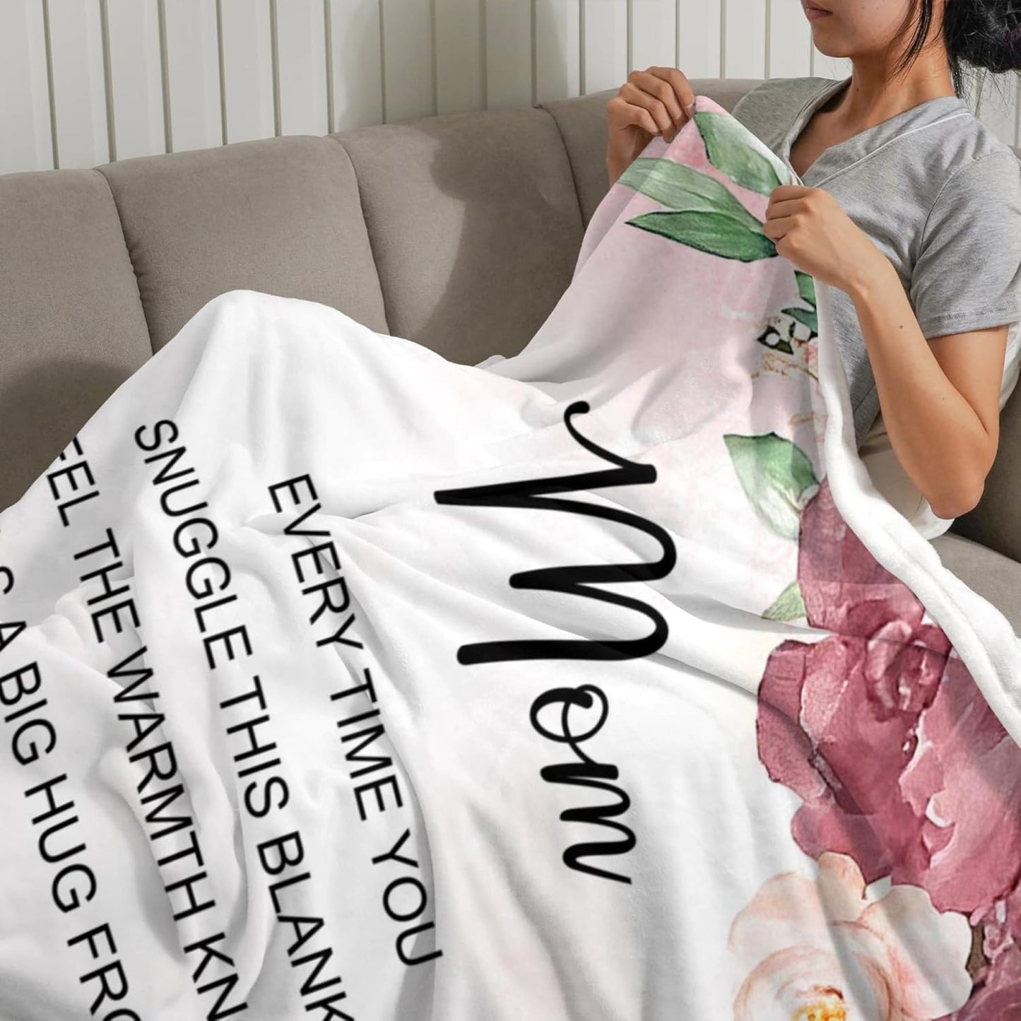 Mom Blankets from Daughter - Christmas Birthday Gifts for Moms, Mom Blanket, Presents for Mama Mother, Gifts for Moms Birthday, Mother Day, Soft Flannel Throw Blanket, 60"x50"