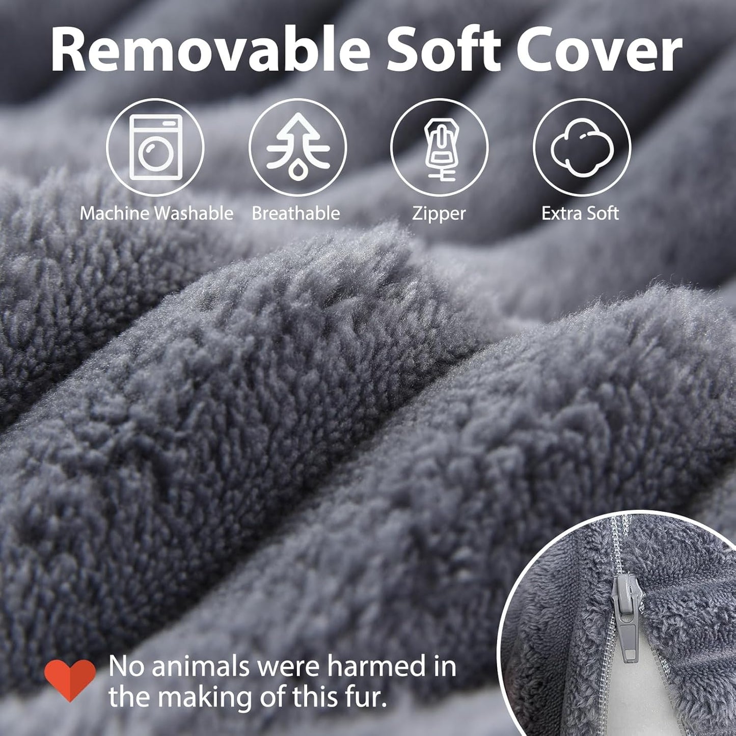 Back Pillow for Bed Sitting Up — 22" XL with Armrests, Big Pockets, Soft Support Chair (Dark Grey)