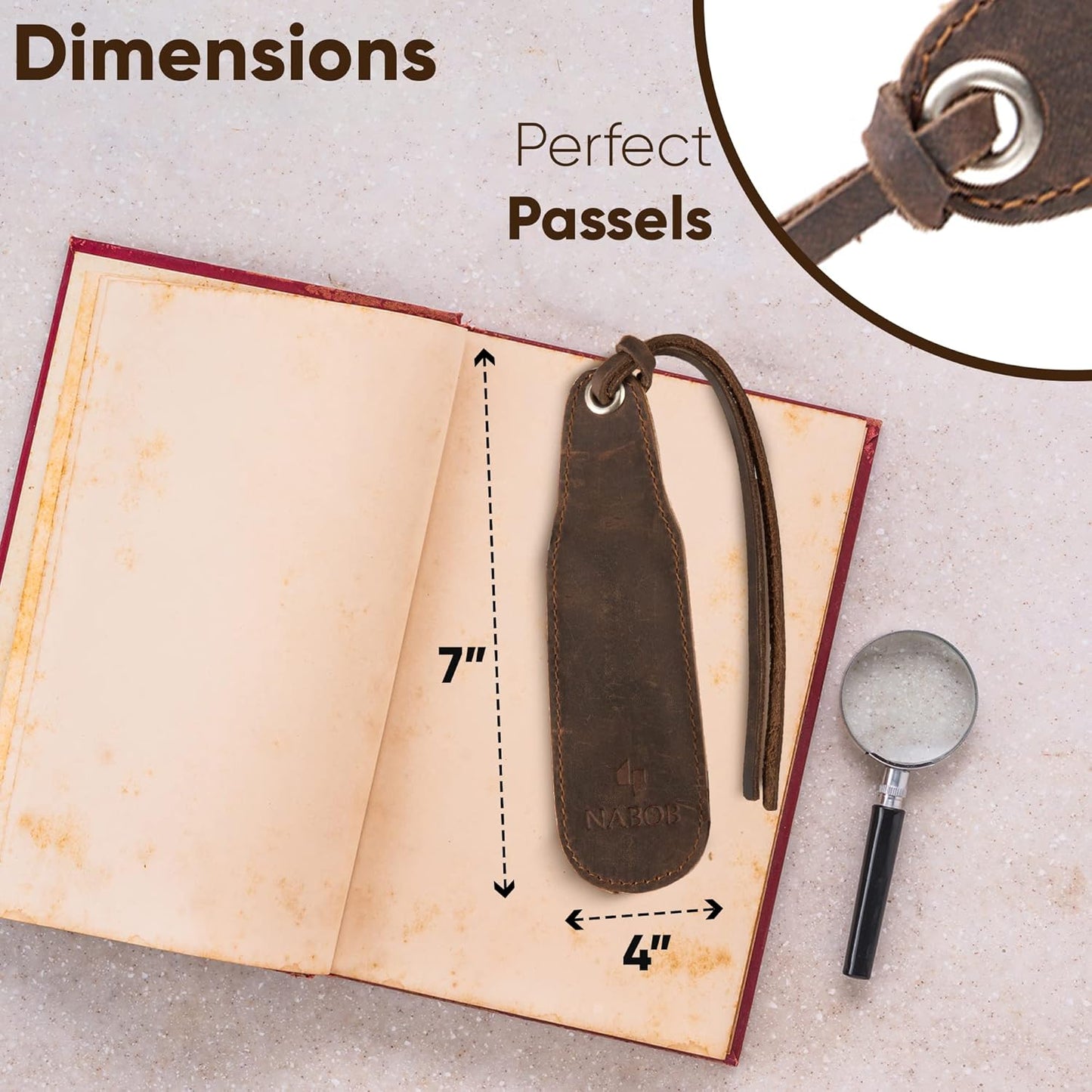 Handmade Leather Bookmark - Perfect for Men, Women & Kids | Great Gift for Bookworms & Writers (1 Bookmark)