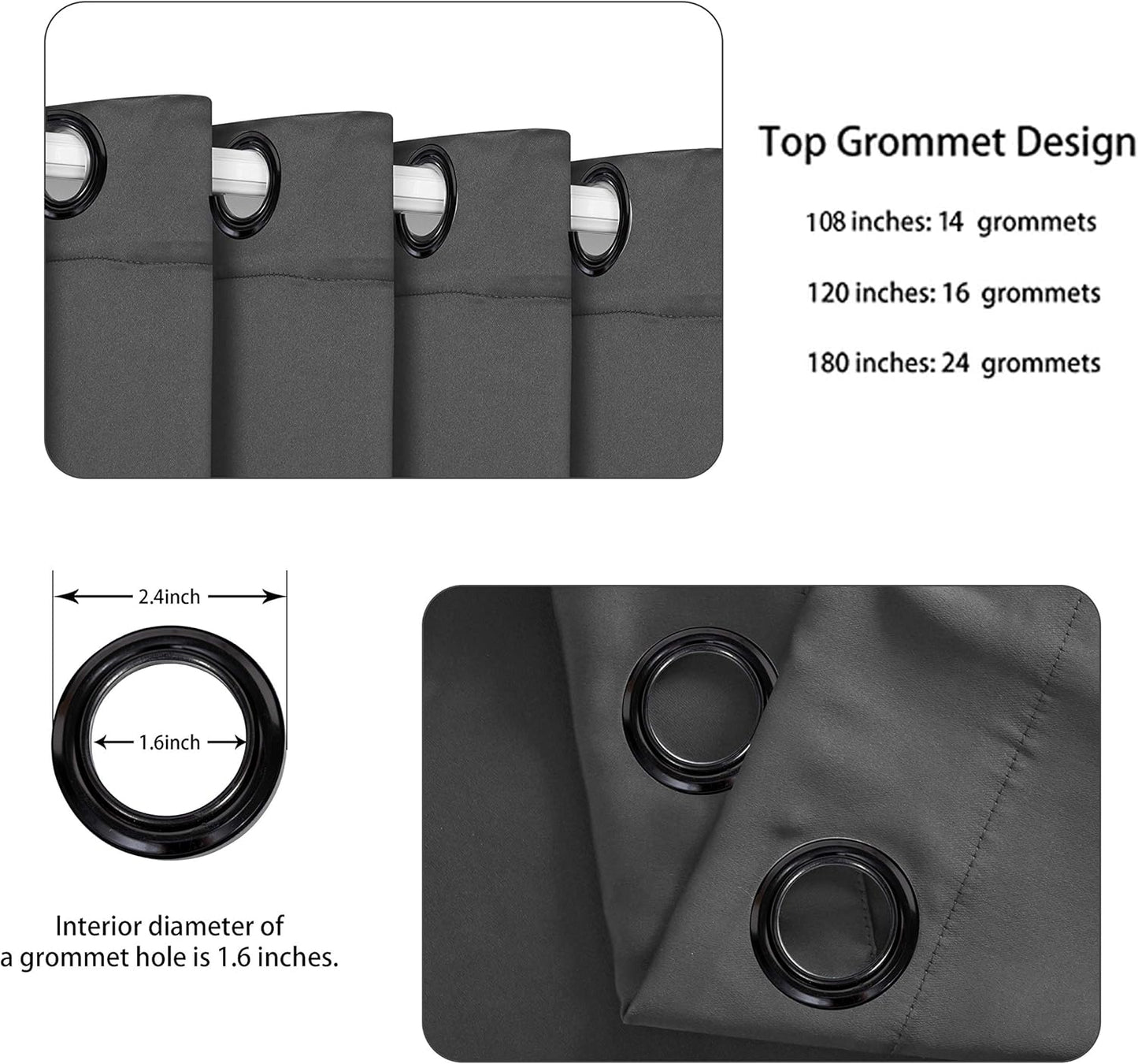 BONZER Room Divider Curtain Total Privacy Wall Grommet Thermal Insulated Soundproof Extra Wide Blackout Curtains for Bedroom Living Room, 84L x 108W Inch (7L x 9W ft), 1 Panel, Dark Grey