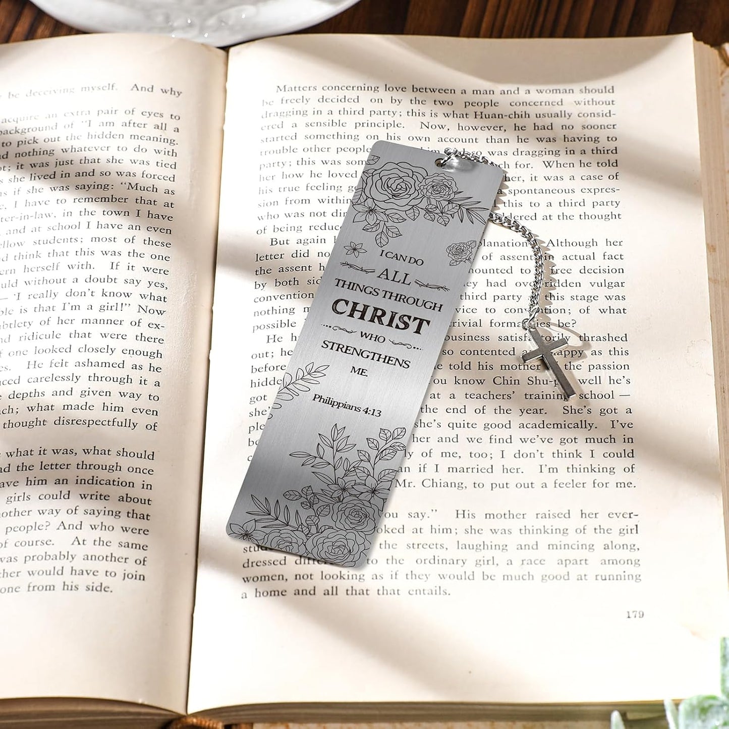 Christian Metal Bookmarks Gifts - 2 Pcs Bible Verse Inspirational Book Marks for Women Religious Cross Plant Unique Page Markers Reading Birthday Student Teacher School Office Accessories