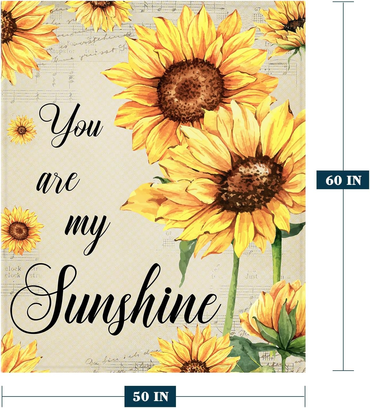 Neatee Living Sunflower Throw Blanket Spring Summer Floral Blanket for Couch Sofa Bed Soft Cozy Fuzzy Fleece Blankets Home Living Room Decoration Print Blanket Gift for Women Mom Girls 50x60