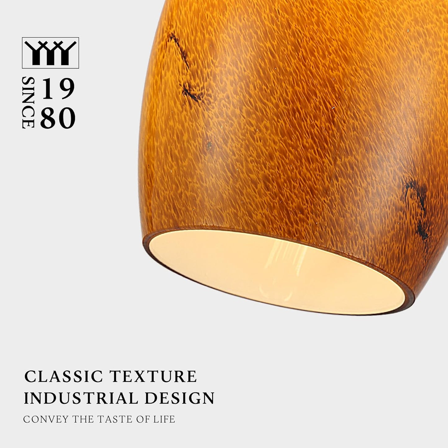 Pendant Lighting, Modern Handblown Amber Color Glass, Oval Art Shade Hanging Light, Oil Rubbed Bronze Finish for Kitchen, Dining Room, Foyer Decor 4.7" Shade (1 Pack)