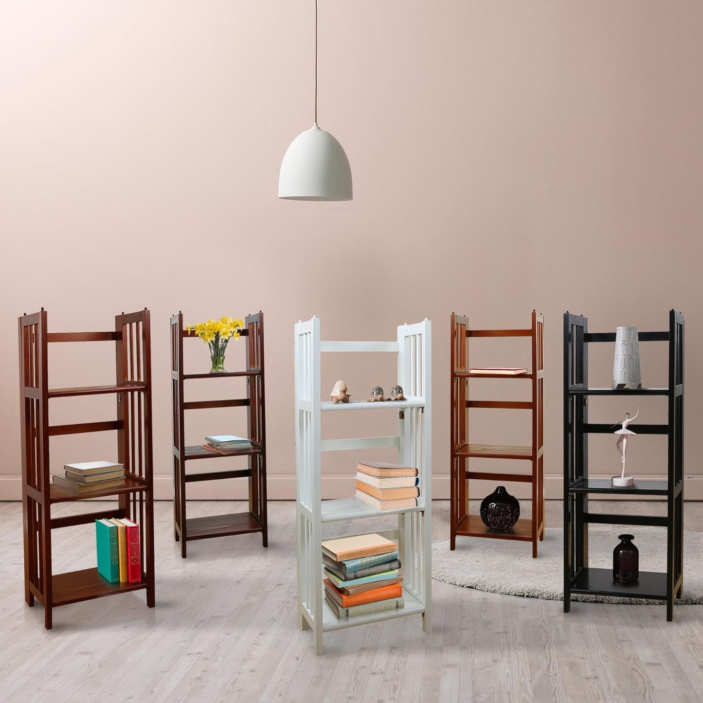 Casual Home 3-Shelf Folding Bookcase, 14" Wide, White