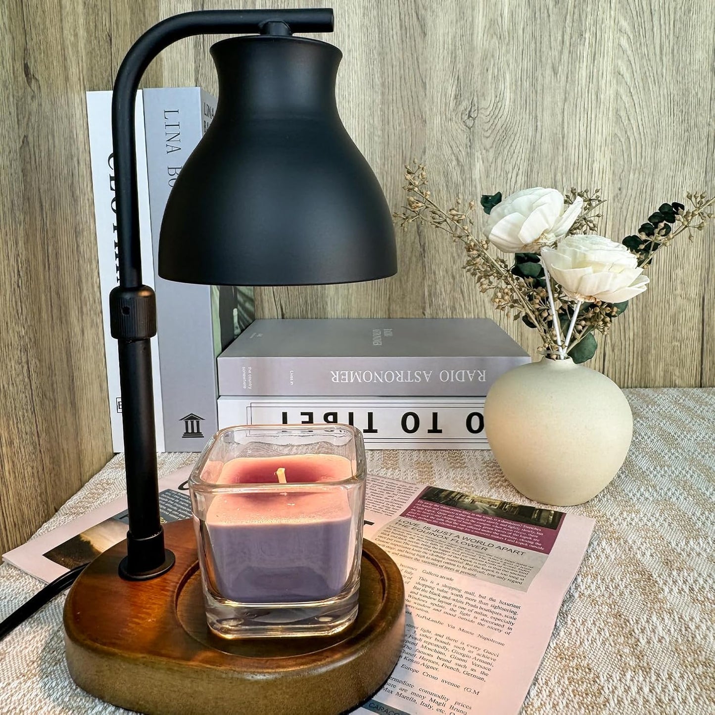 Candle Warmer Lamp with Timer - Electric Adjustable Candle Lamp Warmer, Birthday Gifts for Women, Mothers Day Gifts for Mom, House Warming Gifts New Home, Candle Warmer for Jar Candles with 2 Bulbs