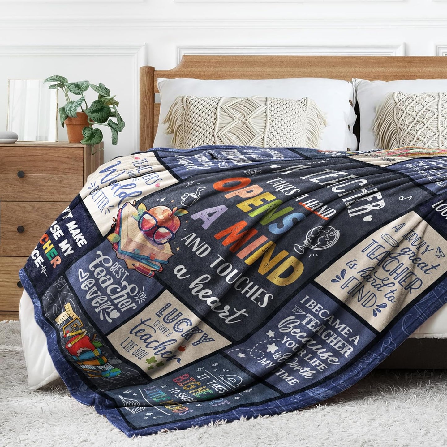 SteadStyle Teacher Gifts for Women Men – Unique Teacher Appreciation Gifts Blanket, Funny Present for Educators, Best Retirement or Birthday Gift from Students – 60"x50" Throw