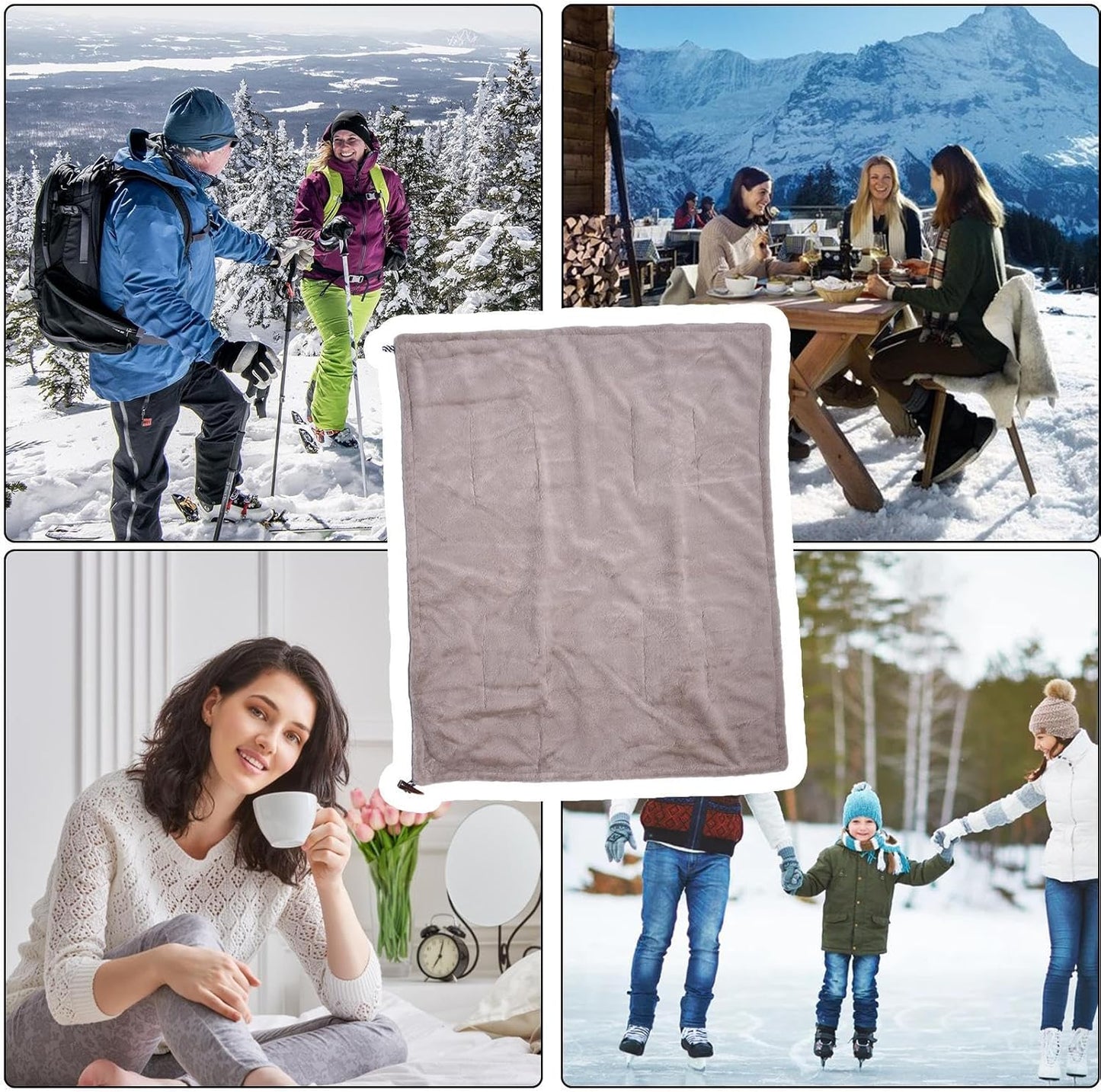 Wearable Electric Heated Blanket, Adjustable Heated Personal Throw Blanket, Camping Electric Personal Throw for Camping, Hiking, Running
