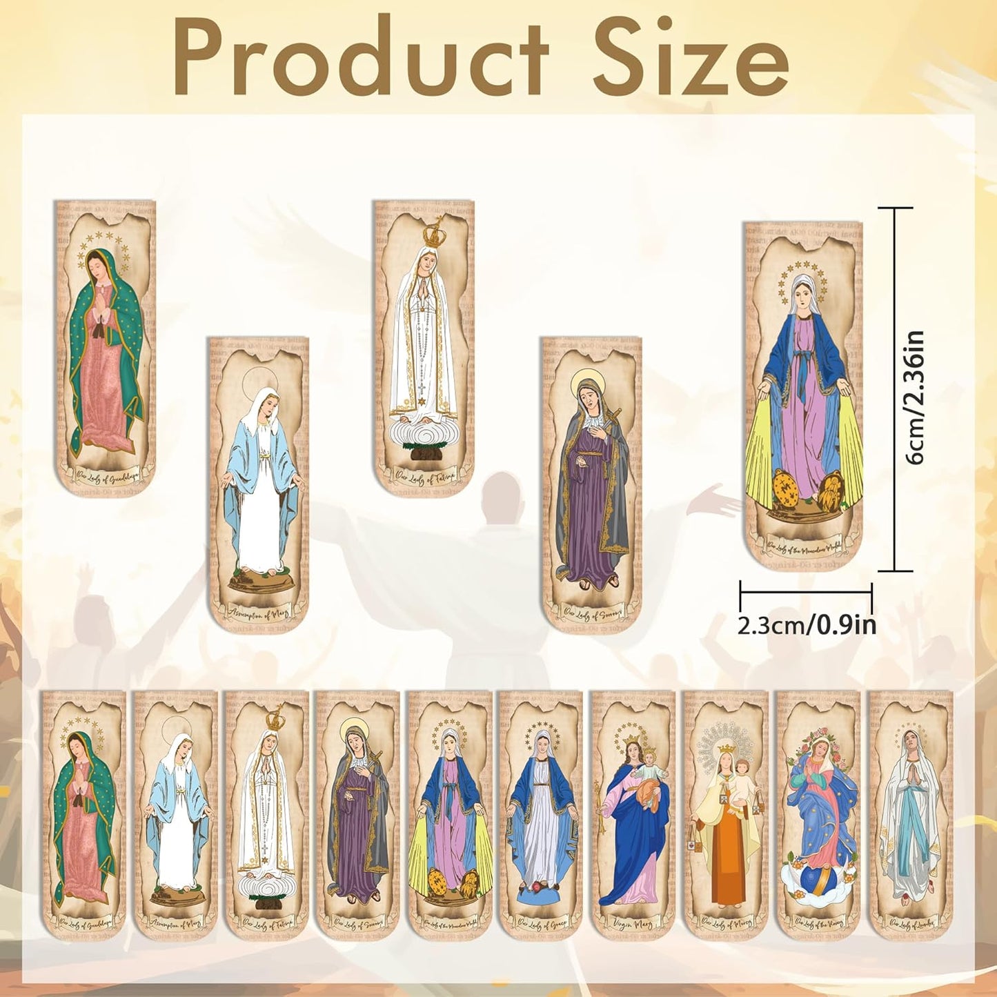 Virgin Mary Christian Bookmarks: 30 Pcs Magnetic Religious Bookmarks, Our Lady of Guadalupe & Fatima Catholic Designs, Bible Study Gifts for Men and Women, Religious Accessories for Prayer Devotion