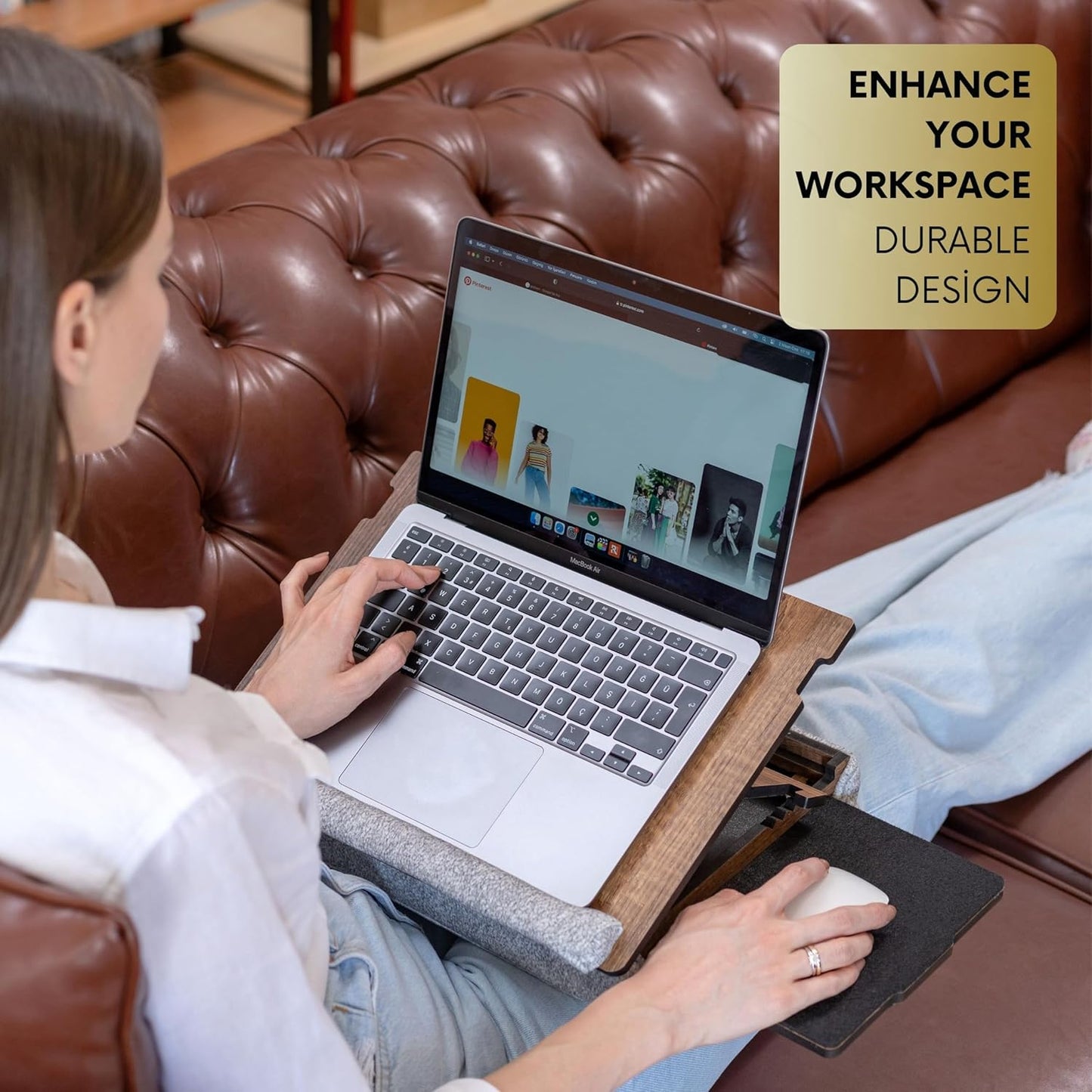 Lap Desk for Laptop - Laptop Tray with Cushion, Portable Lap Desk for Lap, Adjustable Lapdesk, Couch Lap top Table for Work, Ergonomic Lap top Stand for Bed