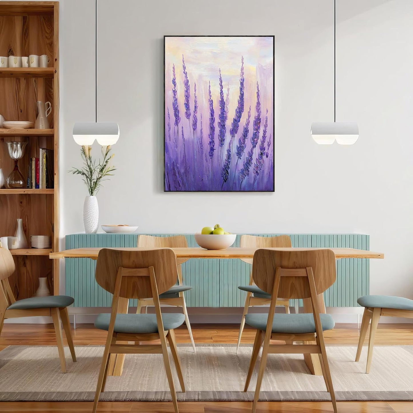 GDJSMIN Fantasy Theme Wall Art, Lavender Oil Painting Poster for Reading Room Living Room Decor 24 x 36 inch Unframed