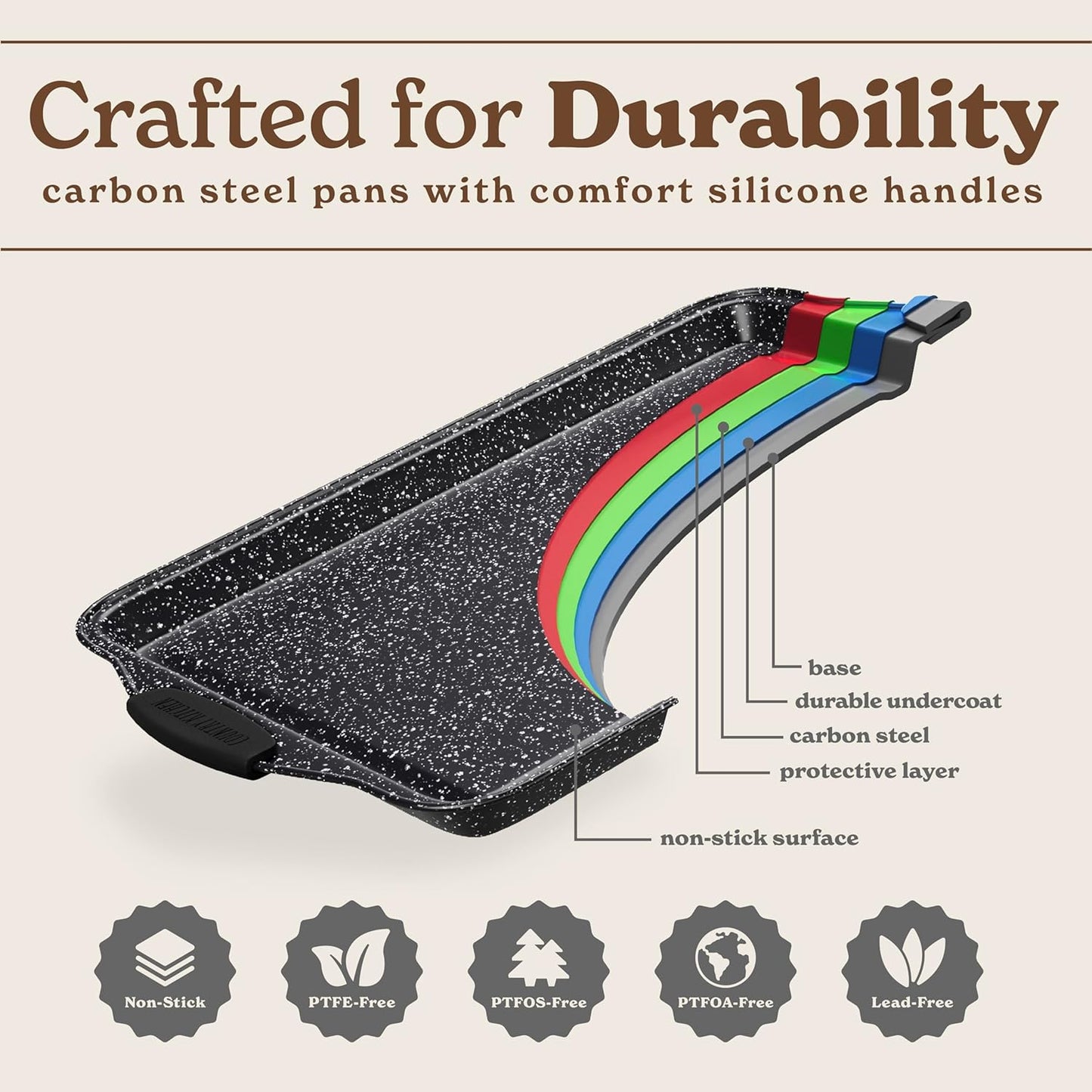 Country Kitchen Nonstick Stackable Bakeware Set - Durable, Easy Release Baking Set, Black, 10 Pcs