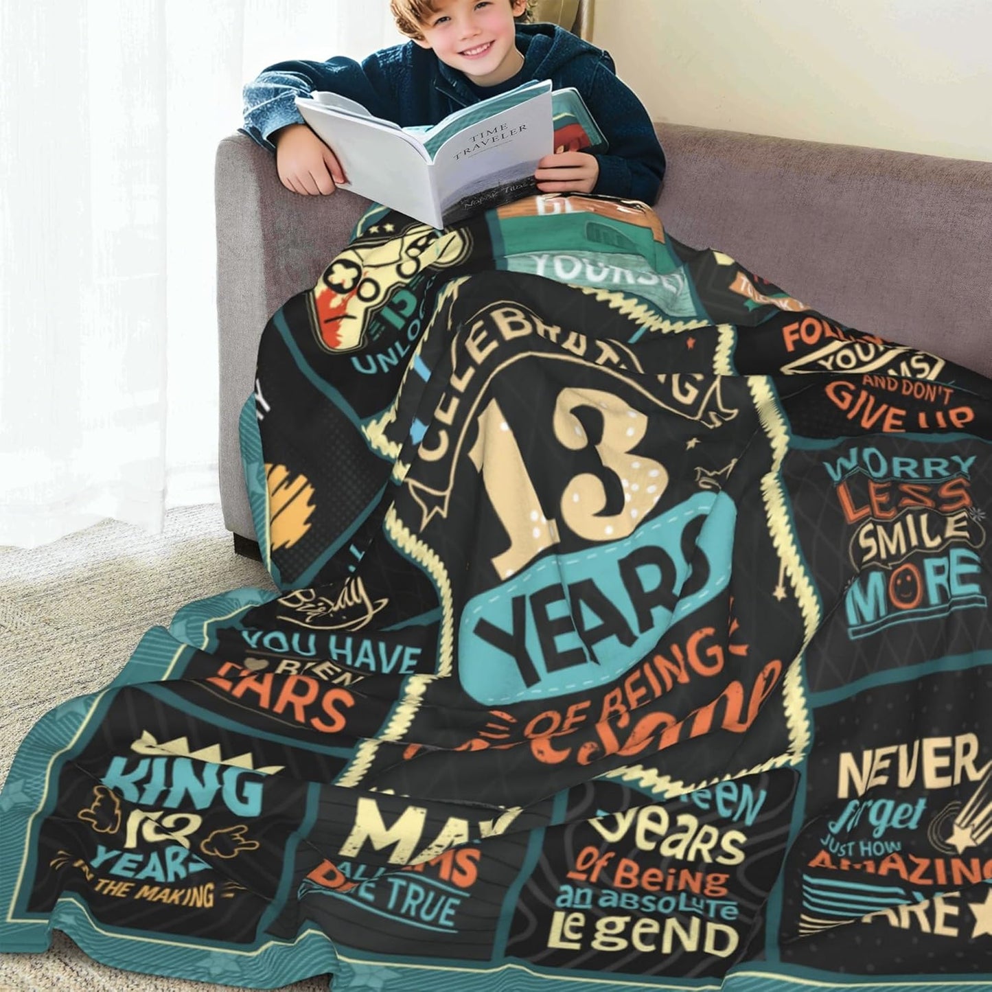 13 Year Old boy Birthday Gifts, Coolest Gifts for 13 Year Old boy, 13th Birthday Gift for Boys Blanket 60"X50", 13th Bday Gift Ideas Decorations, Present for Teenage Boys who is Thirteen
