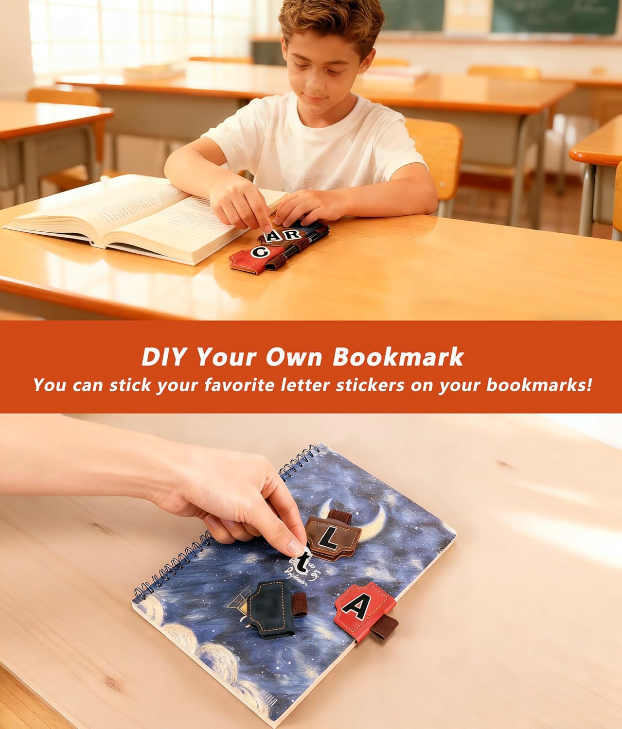 3PCS Magnetic Bookmarks with Pen Holder, Leather Pen Holder Bookmark for Readers，Best Gift for Book Lovers, Convenient Reading Accessories.