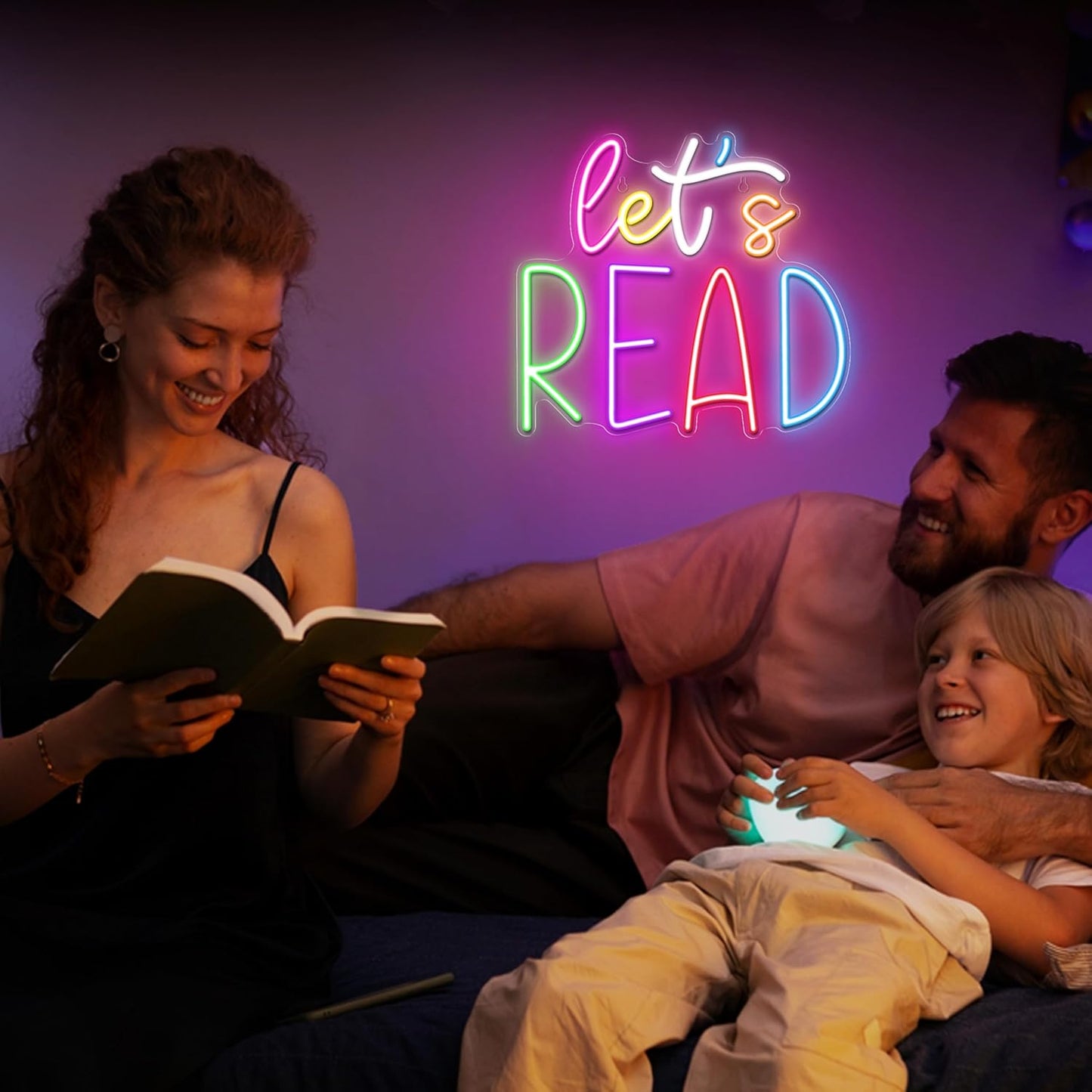 Kavaas Let's Read Neon Sign Reading Corner LED Light Neon Signs for Library Classroom Book Club Wall Decor -Best Back to School Gifts for Teens Kids