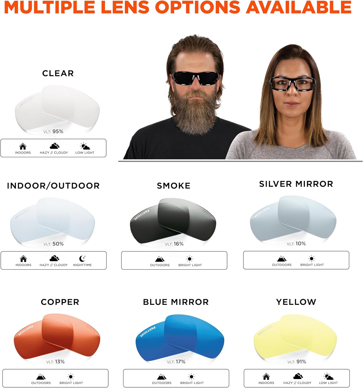 Ergodyne Skullerz ODIN Safety Glasses Sunglasses, Impact Resistant Z87.1+