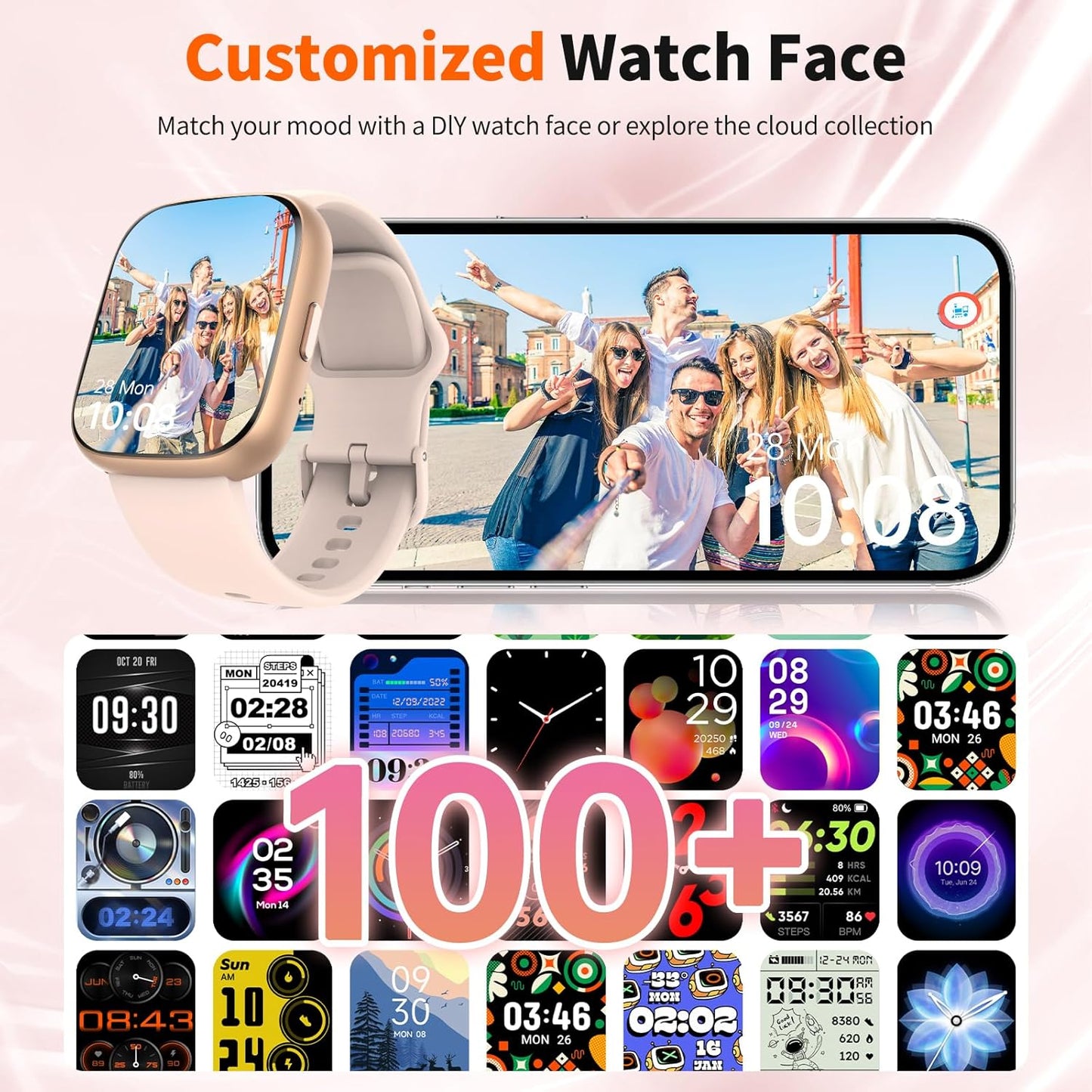 2026 Upgraded Smart Watch Alexa Built-in【1.83" HD Touchscreen】【BT5.3 Call, 100+ Sports Modes & IP68 Waterproof】 Fitness Tracker 24/7 Heart & Sleep Monitor for Android iOS Men Women