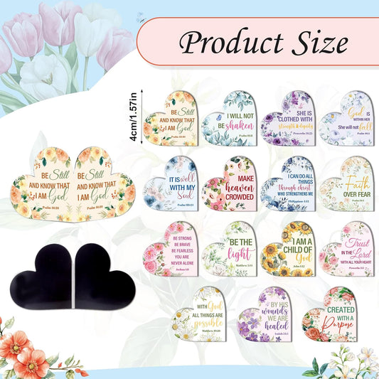 Christian Bible Magnetic Bookmarks Gifts - Wxiben 30 Pcs Inspirational Bookmarks for Women Bible Verses Floral Heart Book Mark Magnetic Page Clips Religious Gift for Church Reading Book Lovers Student