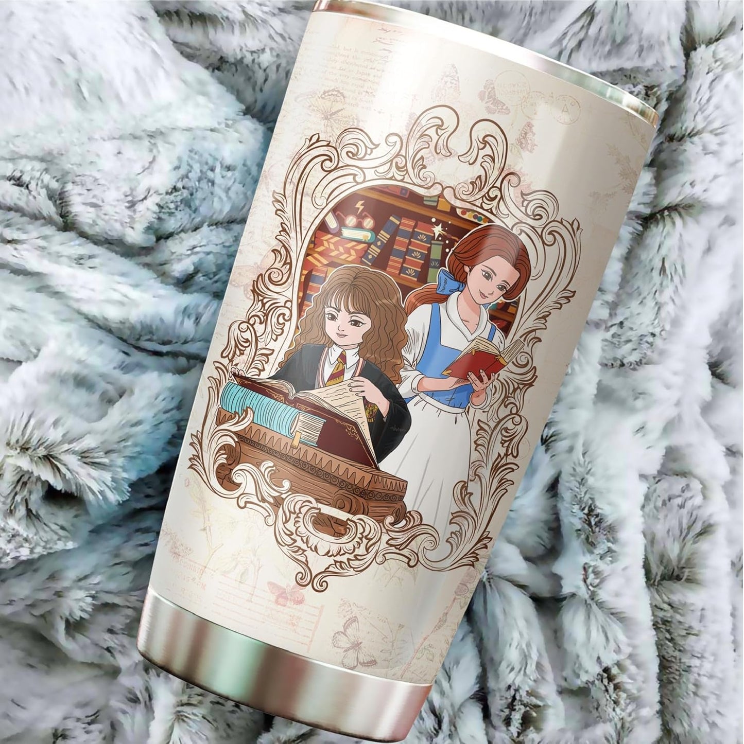 Book Lover Tumbler - Stainless Steel Insulated Drinking Cup - 20 oz - for Hot and Cold Drinks - Gift for Book Readers, Nerd, Bookworms
