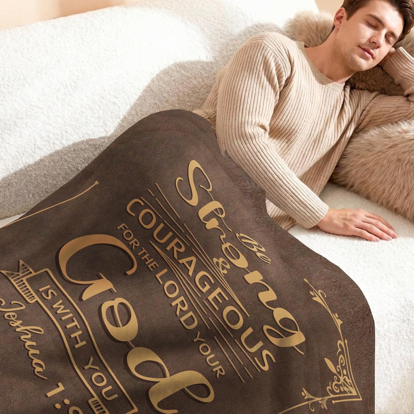 Christian Gifts for Men Christian Gift for Him Throw Blanket, Religious Gift for Men, Inspirational Gifts Blanket Spiritual Gift for Man, 60 * 50in