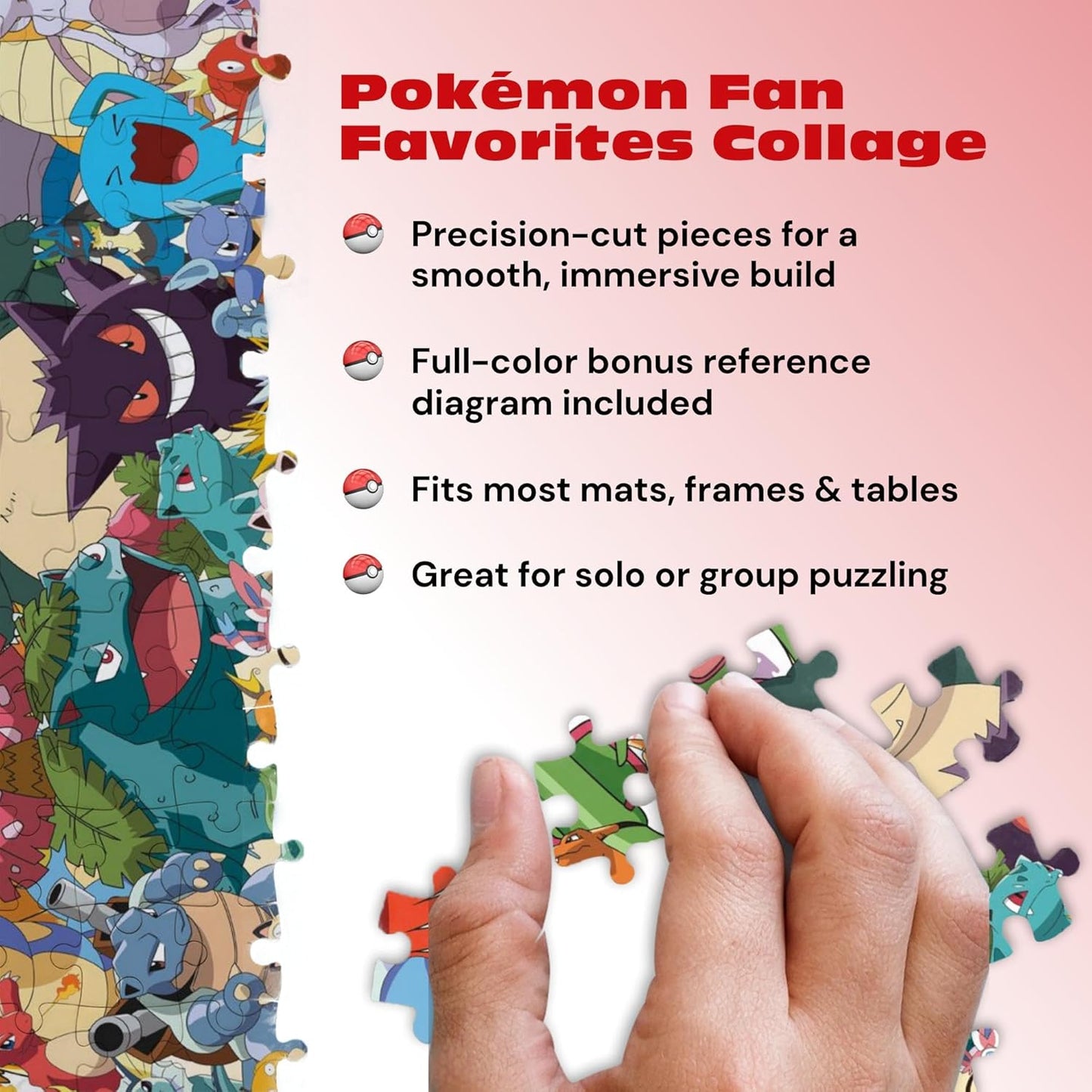 Buffalo Games - Pokémon - Fan Favorites - 300 Piece Jigsaw Puzzle for Adults - Vibrant Jigsaw Puzzles with Oversized Pieces - Finished Size 21.25 x 15.00