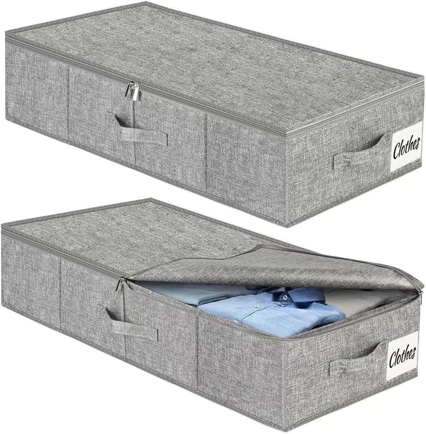 Under Bed Storage, Dustproof Foldable Organizer, Large Capacity Bedroom Bin, Long Durable Closet Container, Multi Purpose Accessory for Wrapping Paper Blanket Clothing Comforter Sweaters