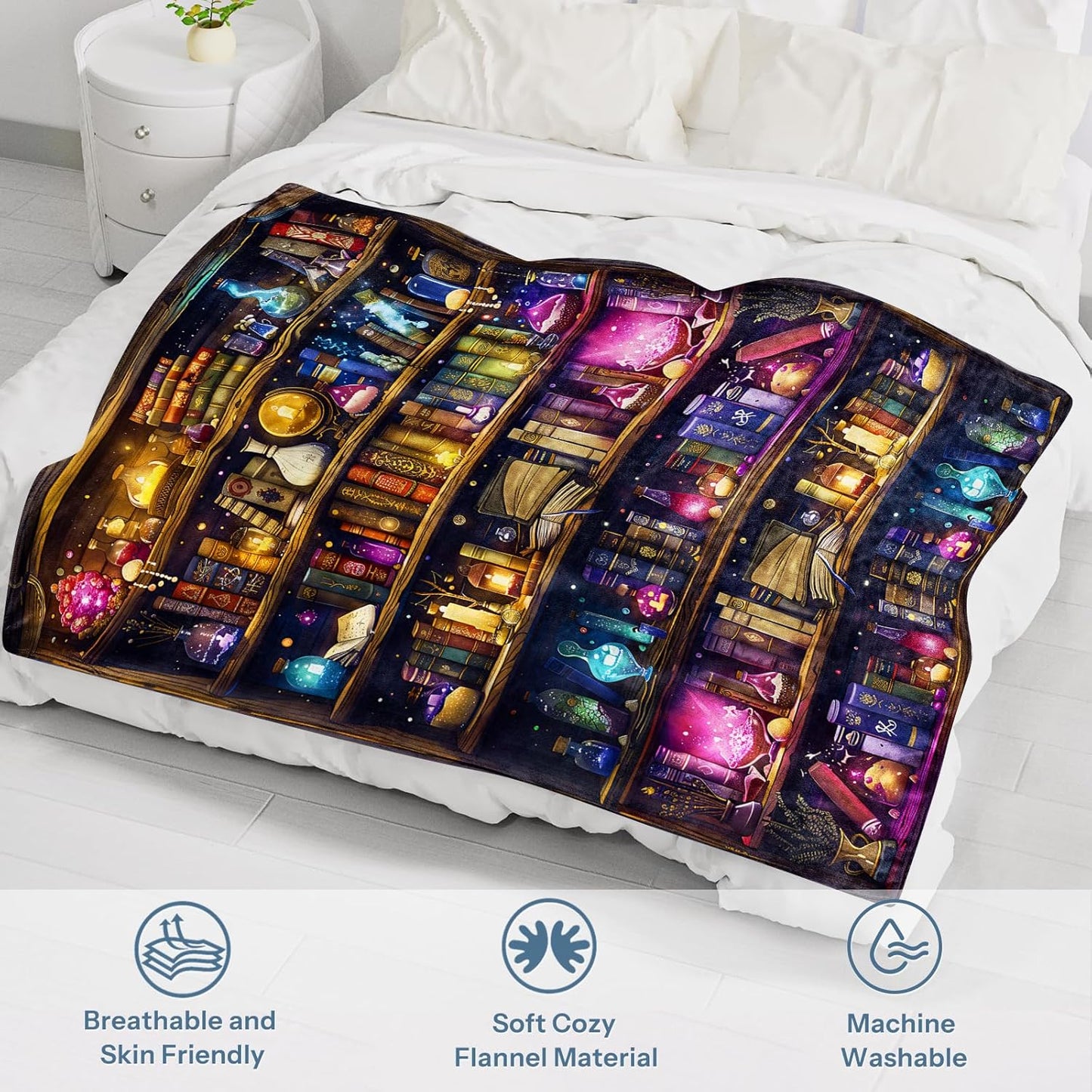 Book Lovers Gifts for Women, Bookish Blanket Gifts for Women Readers Librarian Book Lovers, Christmas Thanksgiving Birthday Gift for Girls, Reading Gift for Nerd Bookworm Throw Blanket 60"x50"