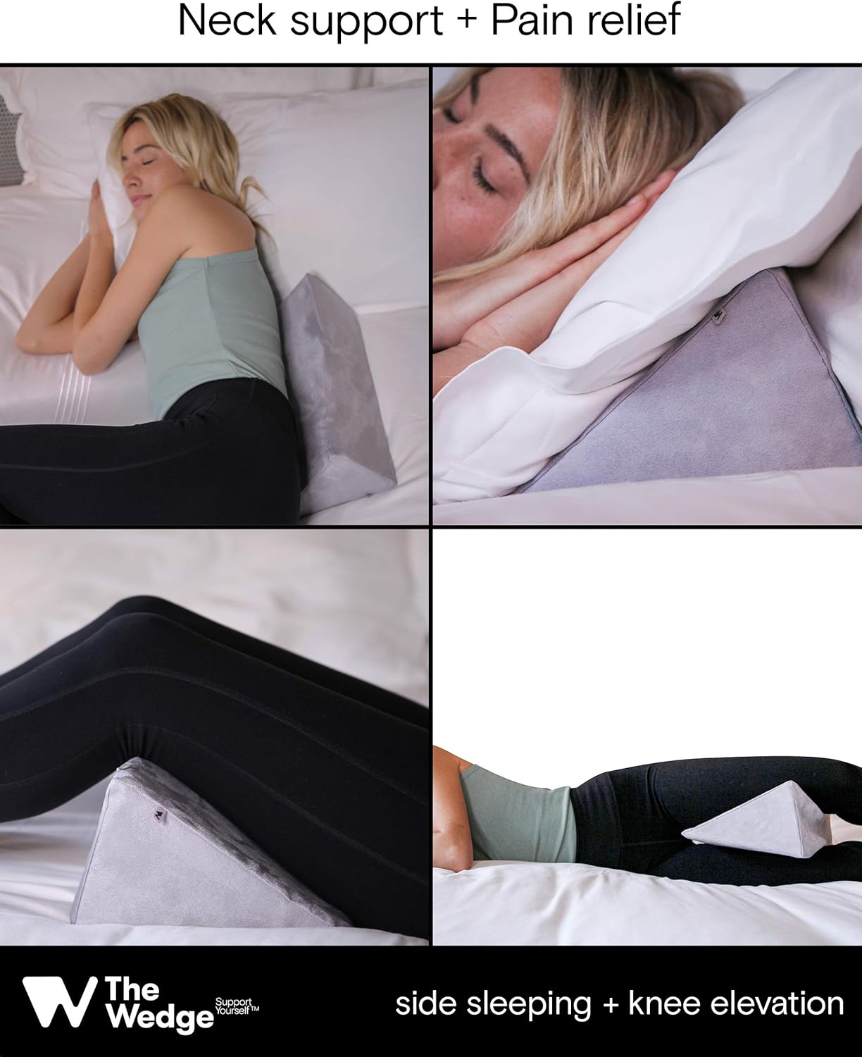 The Wedge Small Wedge Pillow, Positioning Pillow, Positioning Wedge, Foam Wedge, Pregnancy Wedge, Made in USA, Medical Wedge Pillow, Position Pillow, Ramp Pillow, Tablet Pillow, Knee Pillow, Gray