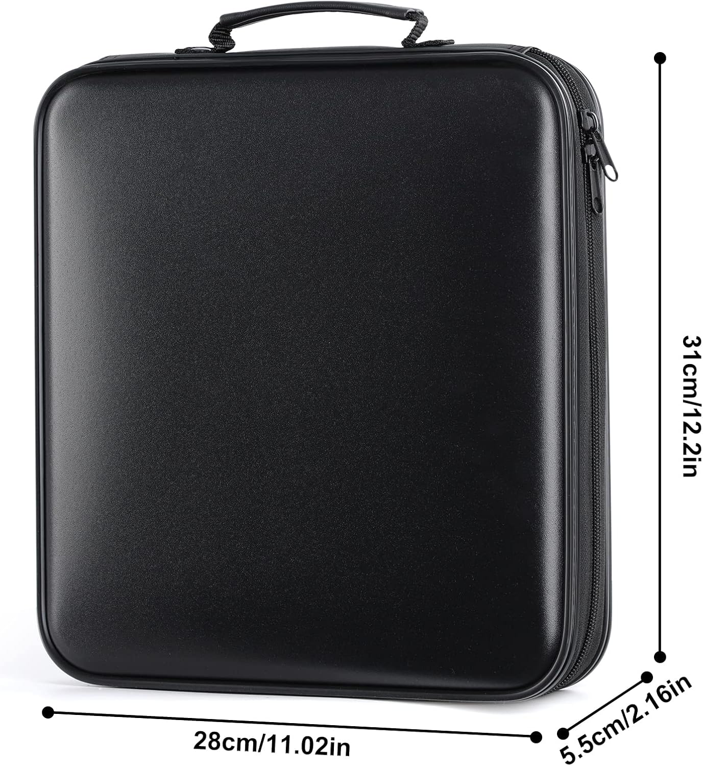 DVD Storage CD Case Holder: 160 Capacity CD Sleeves Black Disc Cases Binder for Car - CD Hard Organizer Box - Large DVD Wallet for Movie/Music/Game & Portable CD Book
