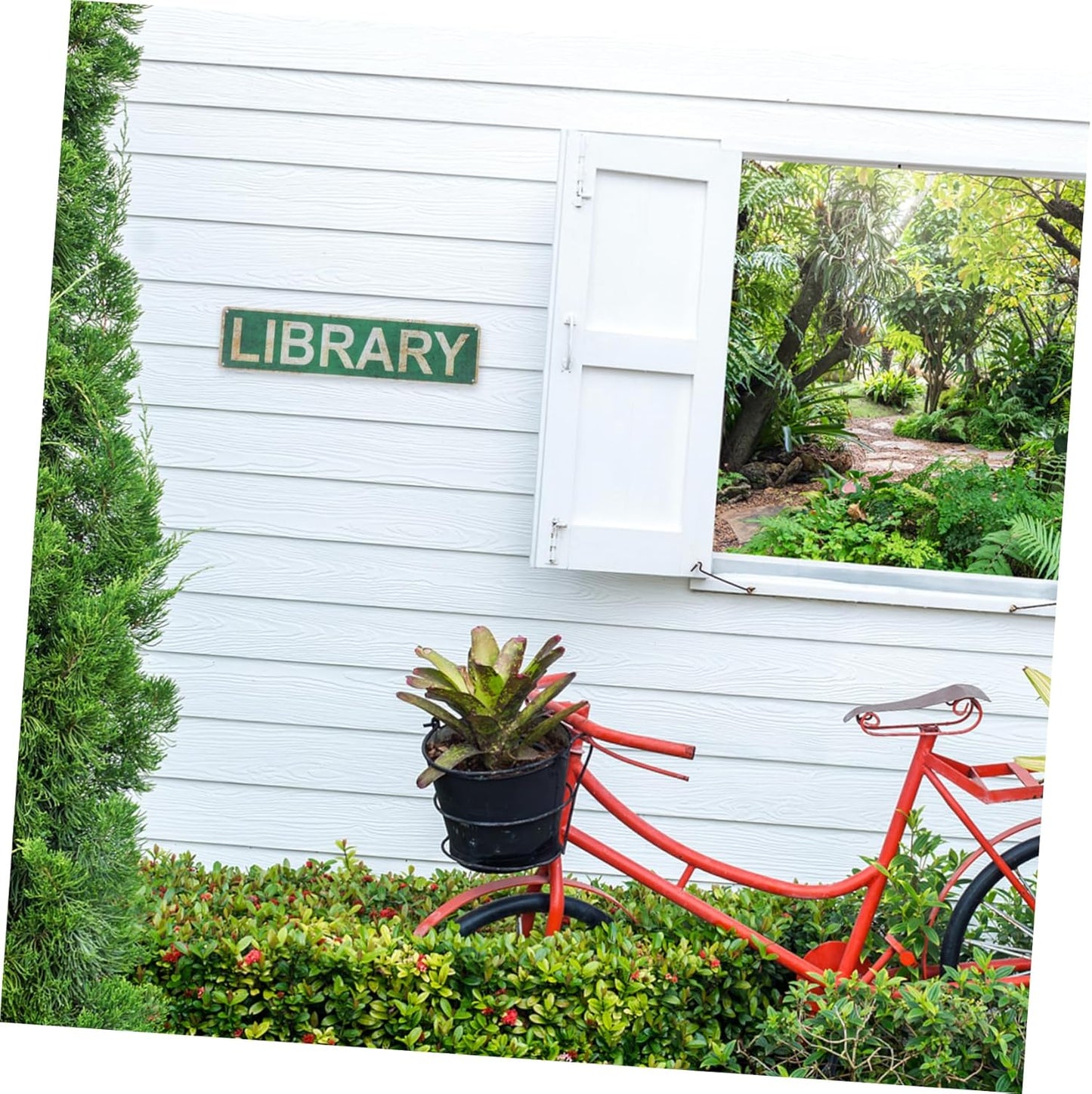 ERINGOGO Vintage Library Sign Plaque Rustic Tin Wall Art for Home and Office Decor Reading Room and Outdoor Book Decor for Book Lovers and Study Spaces