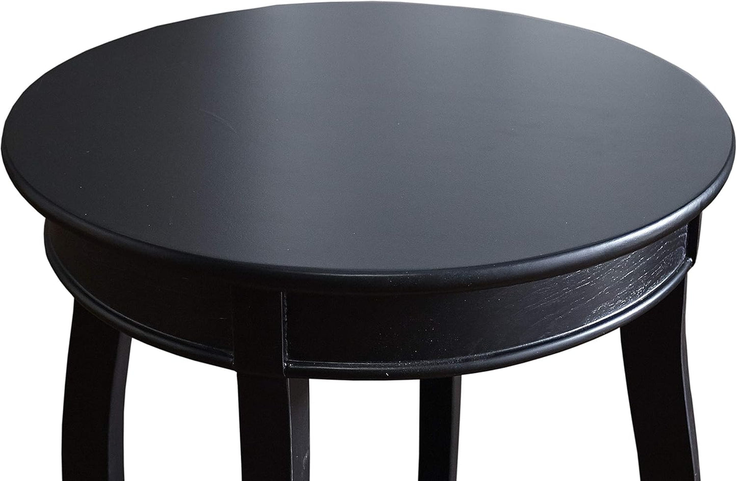 Powell Furniture Round Table with Shelf, Black