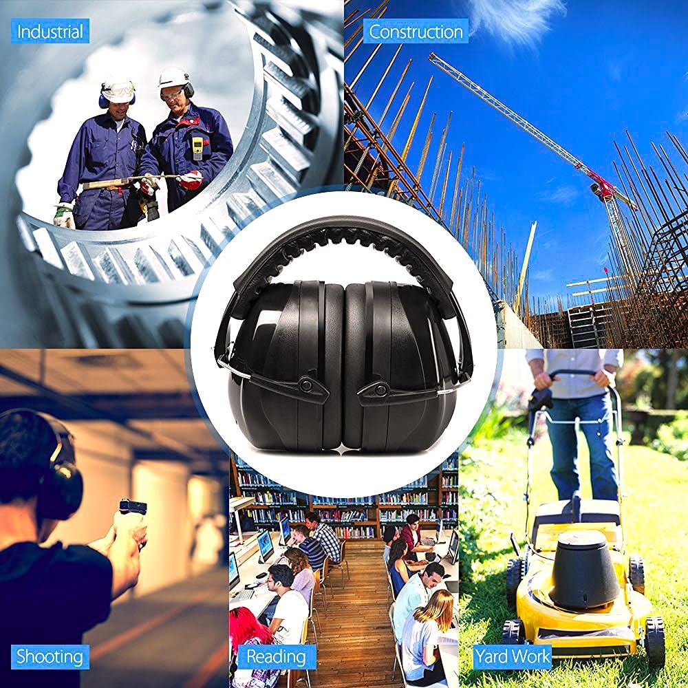 G & F Products Safety Ear Muffs 2 Pack, 34dB NRR Hearing Protection with Adjustable Headband for Shooting, Work & Kids