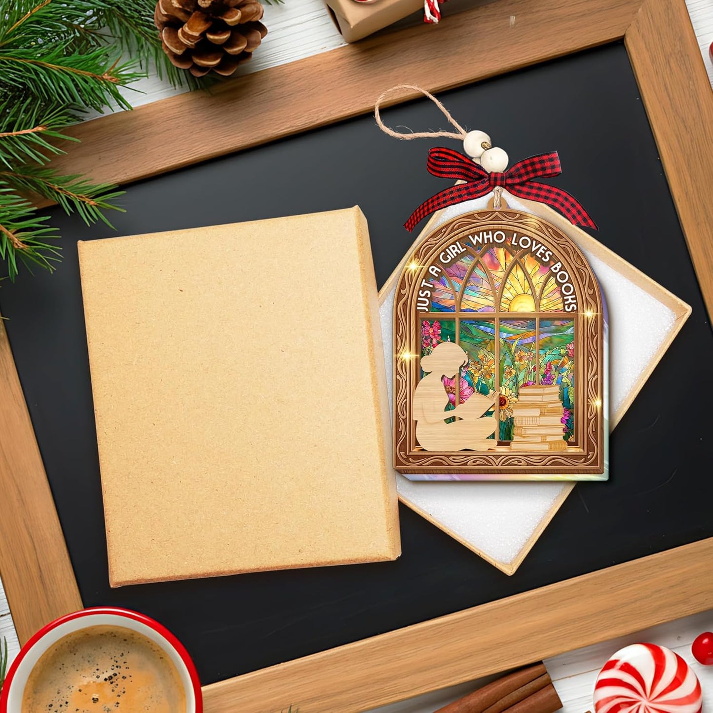HEXMOZ Book Lover Christmas Ornaments 2025 - Book Lovers Gifts for Women - Book Ornaments for Christmas Tree - Gift Ideas for Book Lovers, Readers, Bookworms, Book Club, Bookish, Readers, Librarians