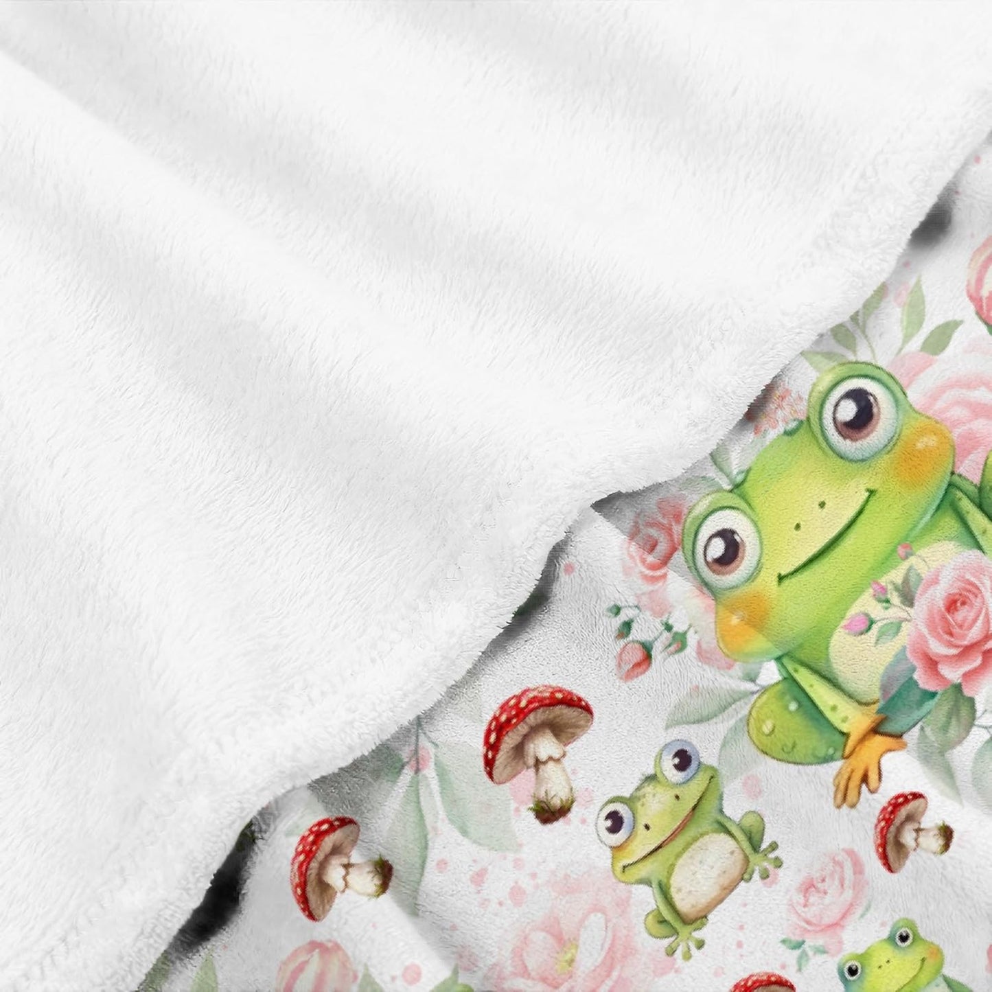 Frogs Mushroom Blanket Gifts for Boys Girls, Ultral Soft Microfiber Lightweight Frogs Throw Blanket for Couch Travel 40"x50" for Kids
