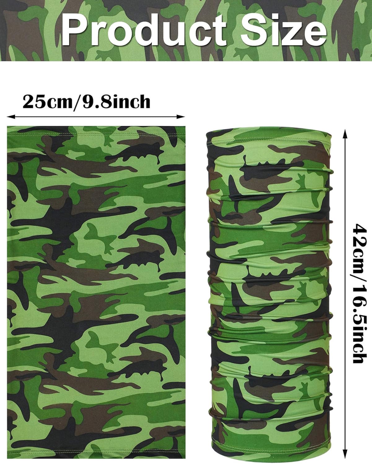 SATINIOR Summer Camo Neck Gaiter UV Protection Cooling Face Mask Sun Hood Bandanas for Men Women Sunscreen Breathable Bandana