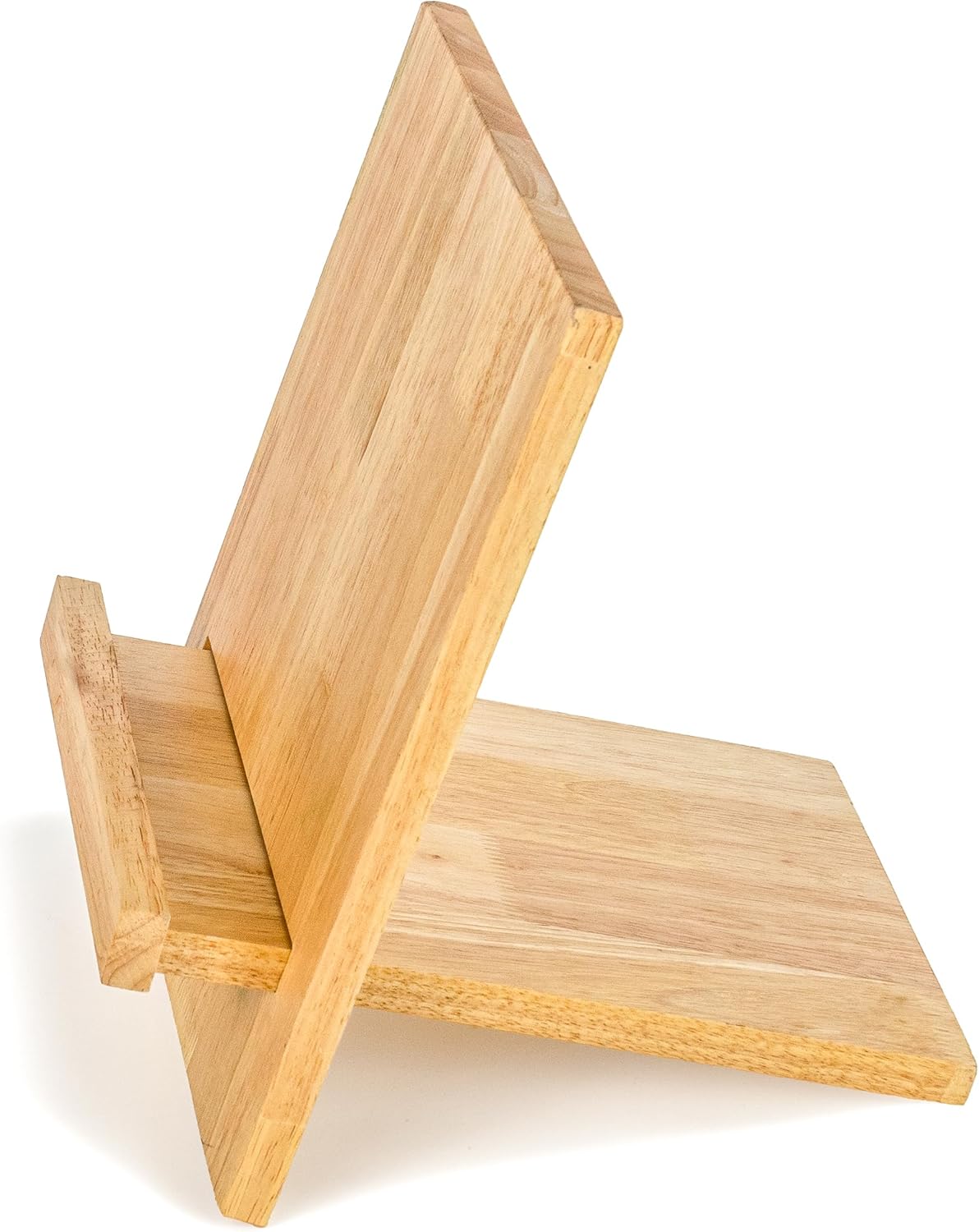 Red Co. 10” x 11” Sustainable Rubberwood Cookbook Holder & Reading Stand for Open & Closed Books, Brown