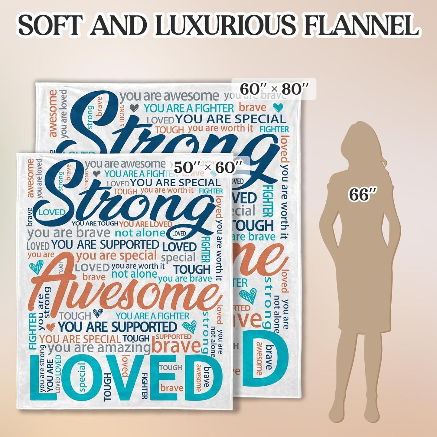 Inspirational Get Well Blanket – Super Soft Healing Throw for Women, Perfect Cancer Care Gift for Mom or Adults Recovering from Surgery 50"x60"