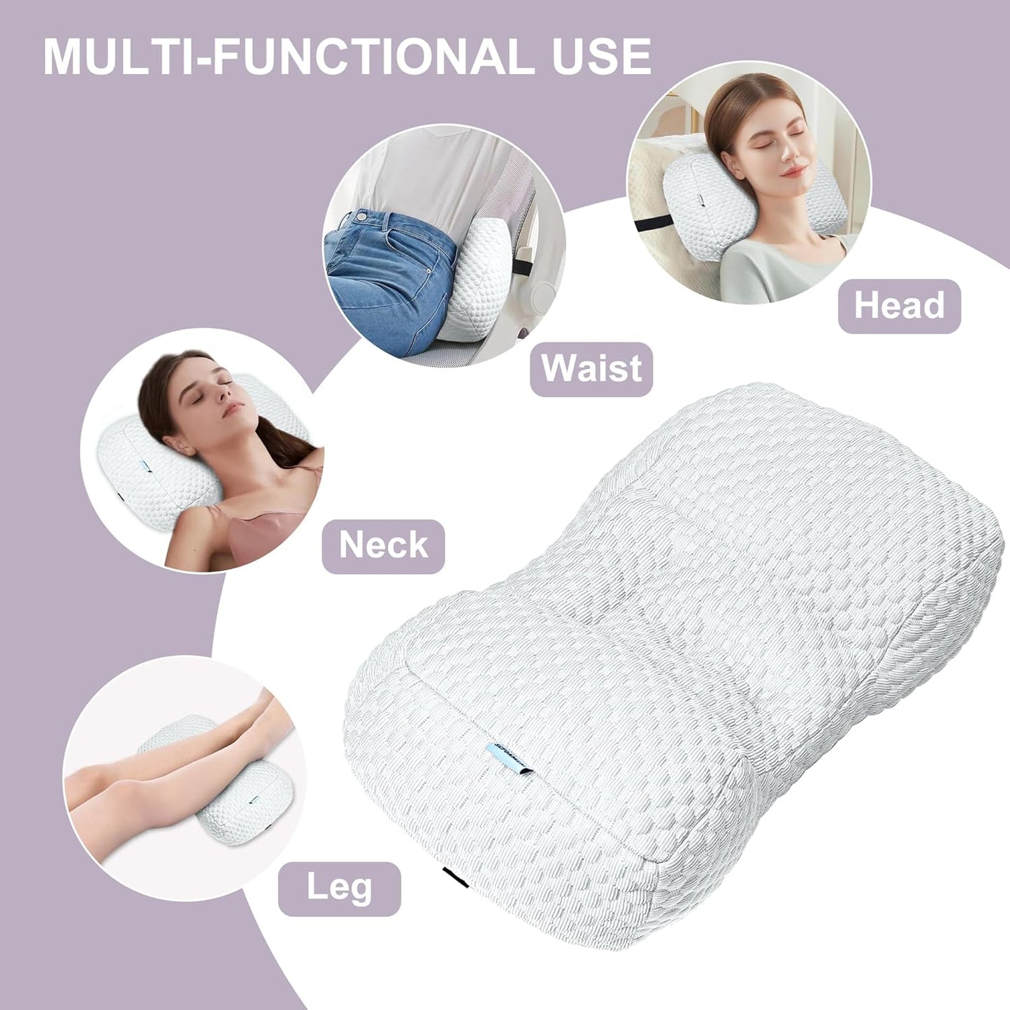 Adjustable Neck Pillow for Recliner, Headrest Pillow for Chair & Couch Support - Ergonomic Design Cushion with 2 Adjustable Strap, Recliner Head Pillow for Office, Home, Traveling (Grey)