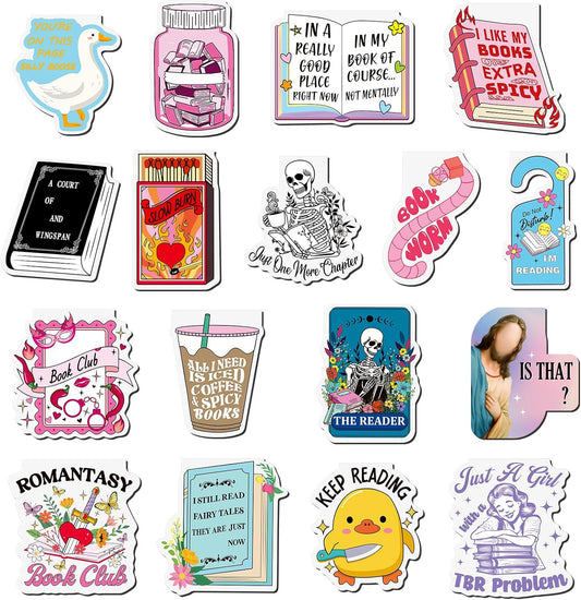 Skyygemm 18 Pcs Funny Magnetic Bookmarks Magnet Bookmarks Fun Cute for Reading Bookworm Booklover Women Work Adults Travel School Teacher Office Supplies Gifts