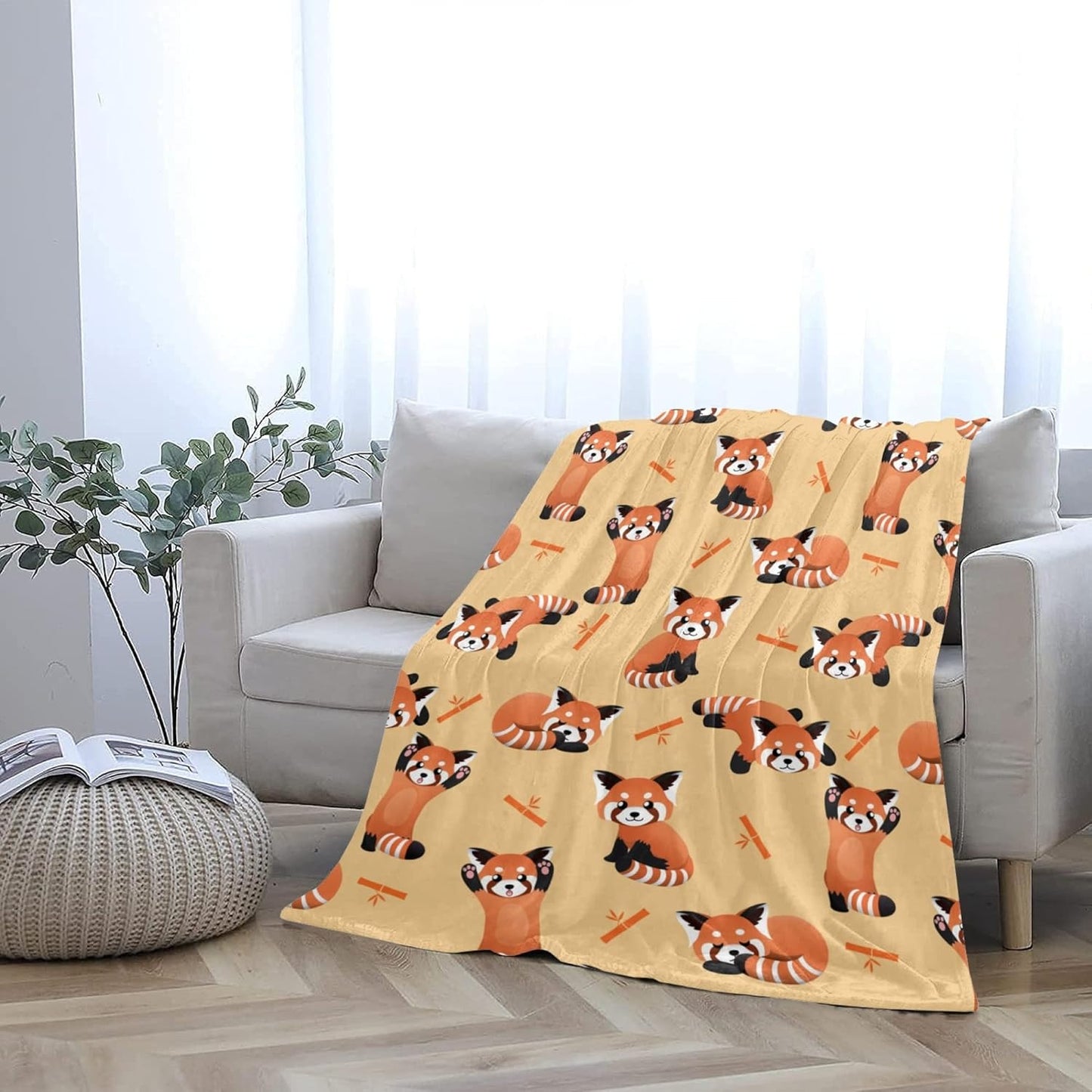 Red Panda Ultra Soft Blanket, Cute Animal Red Panda Cartoon Fuzzy Flannel Throw Blanket Cozy Plush Blanket for Couch Home Bed Kids Adult Christmas Birthday Gifts Travel Office Blanket 80x60 inches