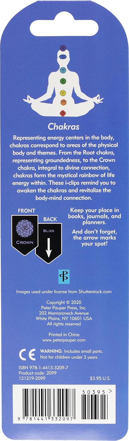 Chakras i-clips Magnetic Page Markers (Set of 8 Magnetic Bookmarks)