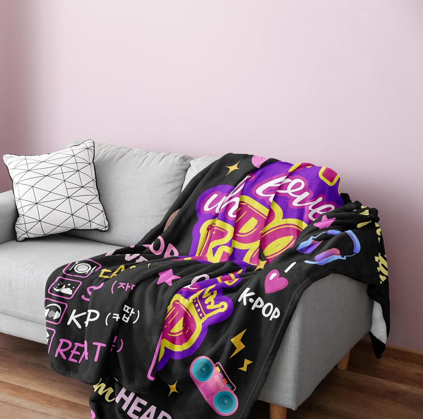 Kpop Merch, Kpop Blanket, Kpop Gifts, K Pop Birthday Decorations, K Pop Blanket 60x50in, Kpop Gifts for Girls/Women, Kpop Merchandise, Kpop Blankets for Girls for Christmas Birthday