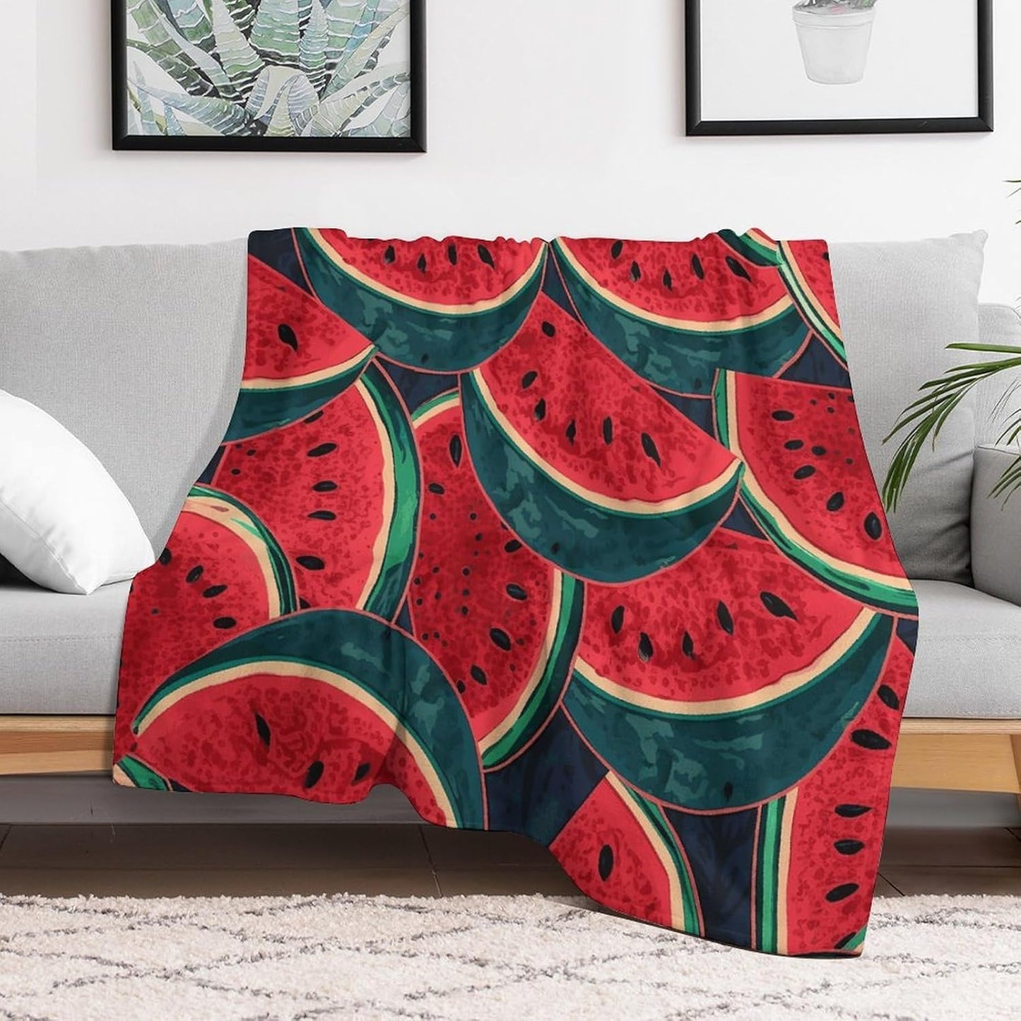 Red Watermelon Blanket Super Soft Lightweight Throw Blanket Cute Cozy Warm Bed Blanket Decorative Fuzzy Blanket All-Season Home Decor Gift for Sofa Couch Living Room 50"*60"（130 * 150cm）