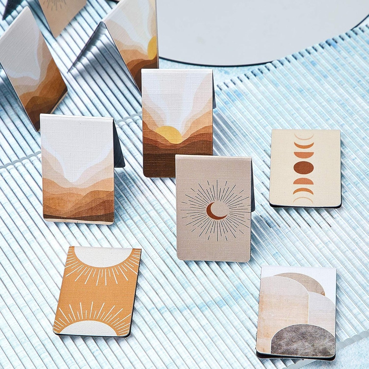 Zonon 10 Pieces Boho Sun Magnetic Bookmarks Magnetic Book Marks for Reading Book Markers Magnet Page Markers Assorted Inspirational Magnet Bookmark with Landscape (Sunset Style)
