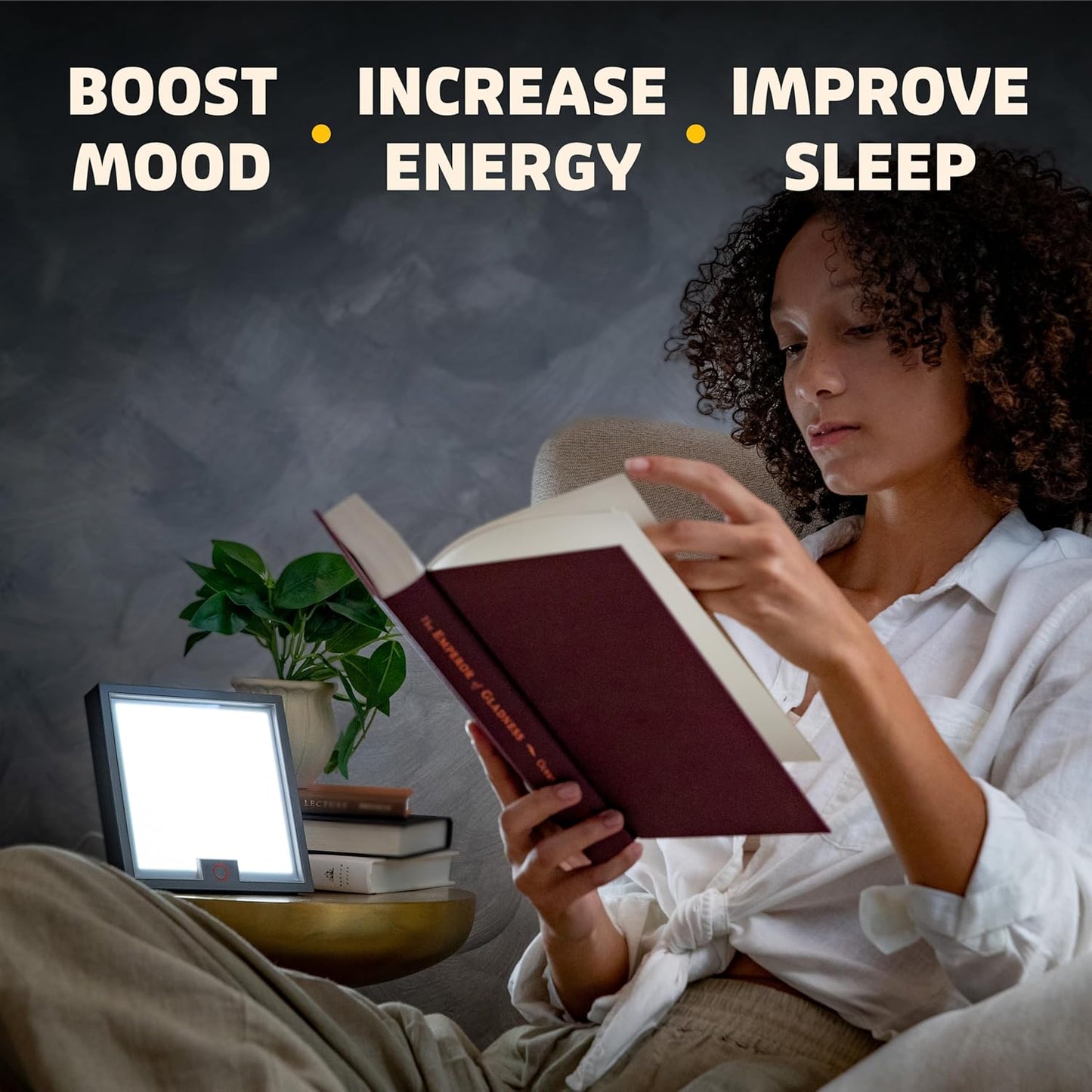 Circadian Optics Lumine Light Therapy Desk Lamp | As Seen On Shark Tank | 10,000 LUX UV-Free Full-Spectrum LEDs | Powerful & Large Light Panel | Sunlight Lamp for Seasonal Blues, Focus, Energy & Sleep