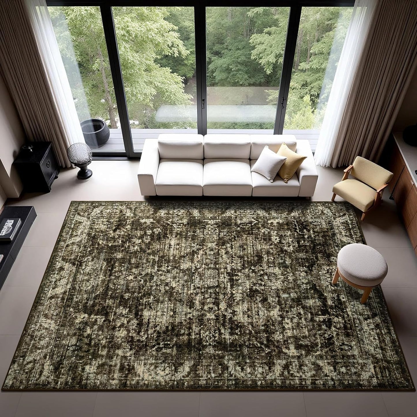 8x10 Non Slip Area Rug, Modern Soft Rugs for Living Room Machine Washable Easy Clean, Kids Pet Friendly Non Shedding, Comfortable for Bedroom Dining Room Kitchen Home Office Floor