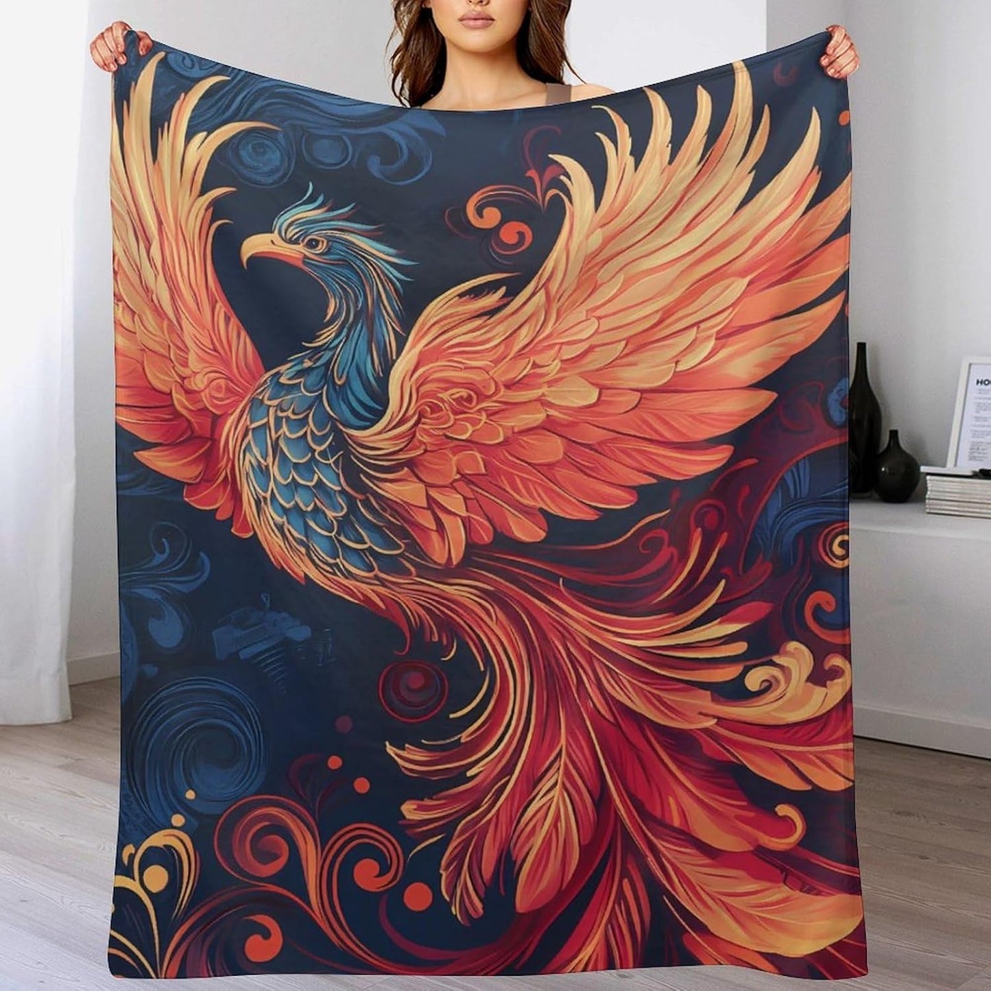 Phoenixes Throw Blanket for Couch Bed Plush Cozy Fuzzy Flannel Blanket for All Season 40"x50"