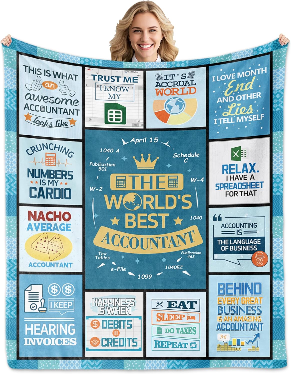 Accountant Gifts, Accounting Gifts, Gifts for Accountants, Accountant Gifts for Women Men, Tax Season Gift for Accountant Blanket 60" X 50", Accounting Day/Week Gift Ideas, CFO CPA Gifts