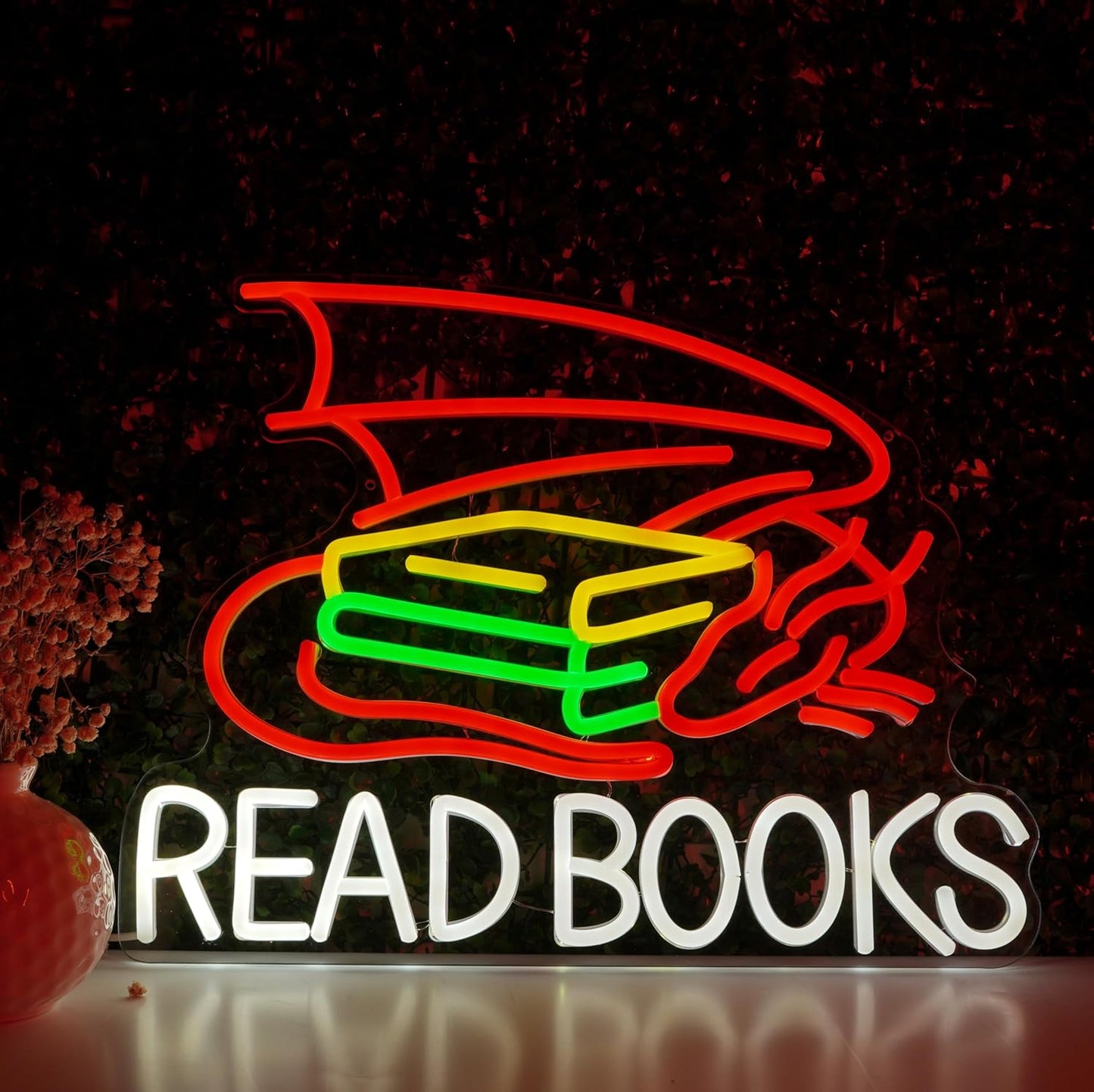 Dragon Read Books Neon Sign Led Light, Neon Wall Sign For Bedroom, Reading Room, Study Space, Library, Bookstore Decoration Gift For Men Women Kids Book Lovers