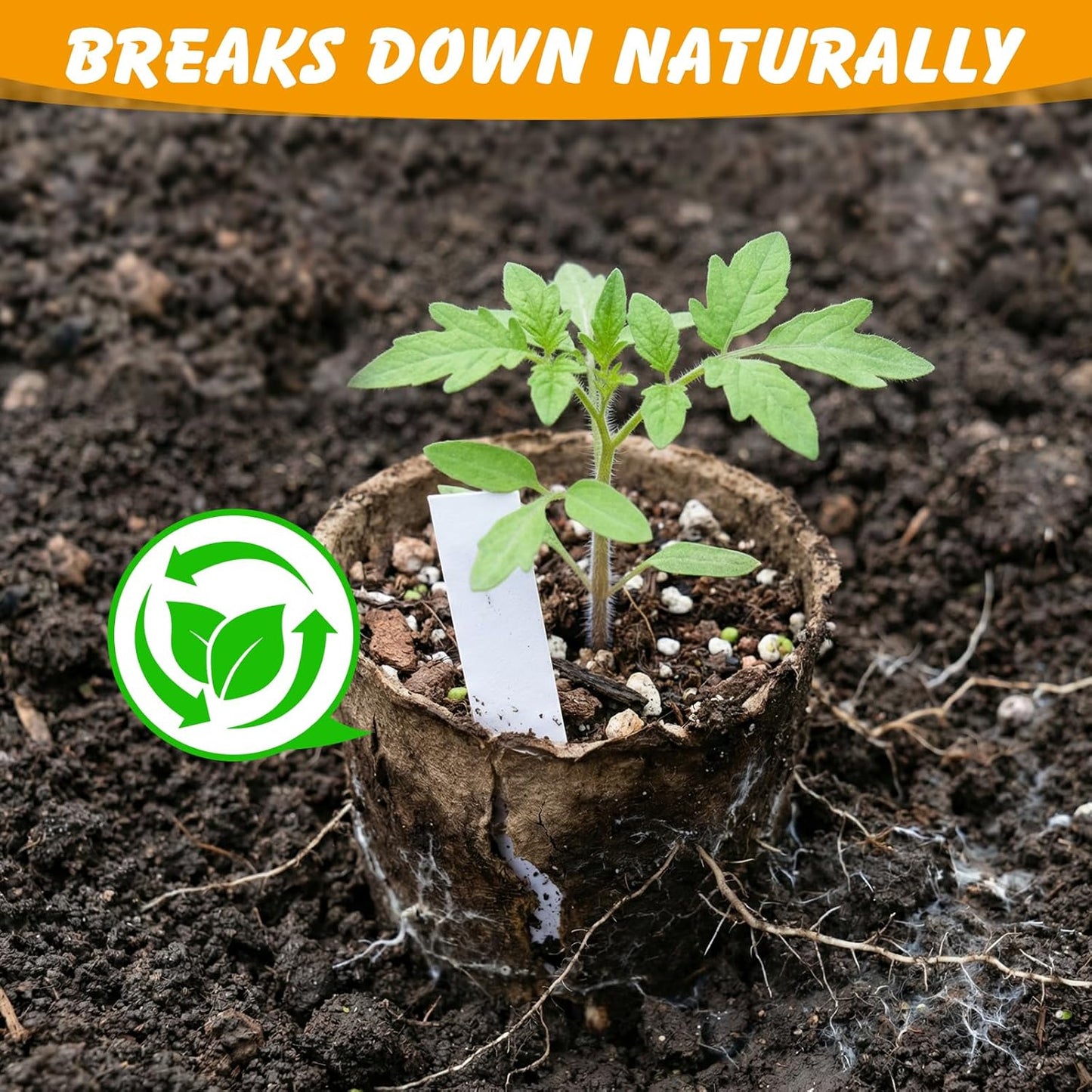 90-Pack 3.15 Inch Peat Pots for Seedlings with 100Plant Labels, Seed Starter Pots with Drainage Holes, Nursery Pots for Garden Planting